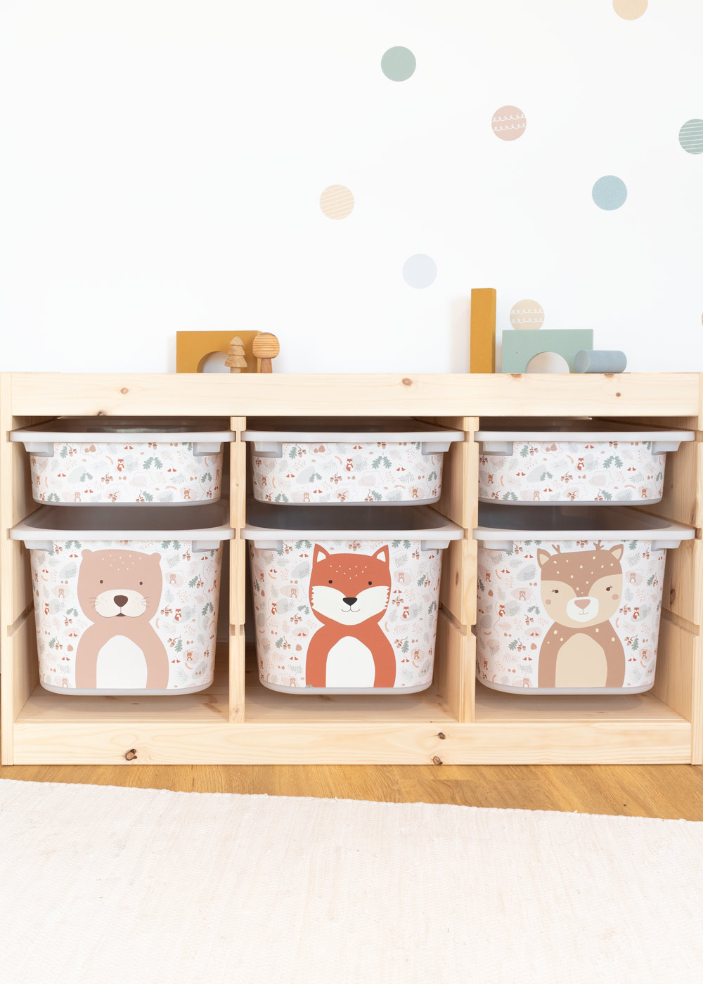 stickerset ikea trofast box klein tierig wald 3er set 4