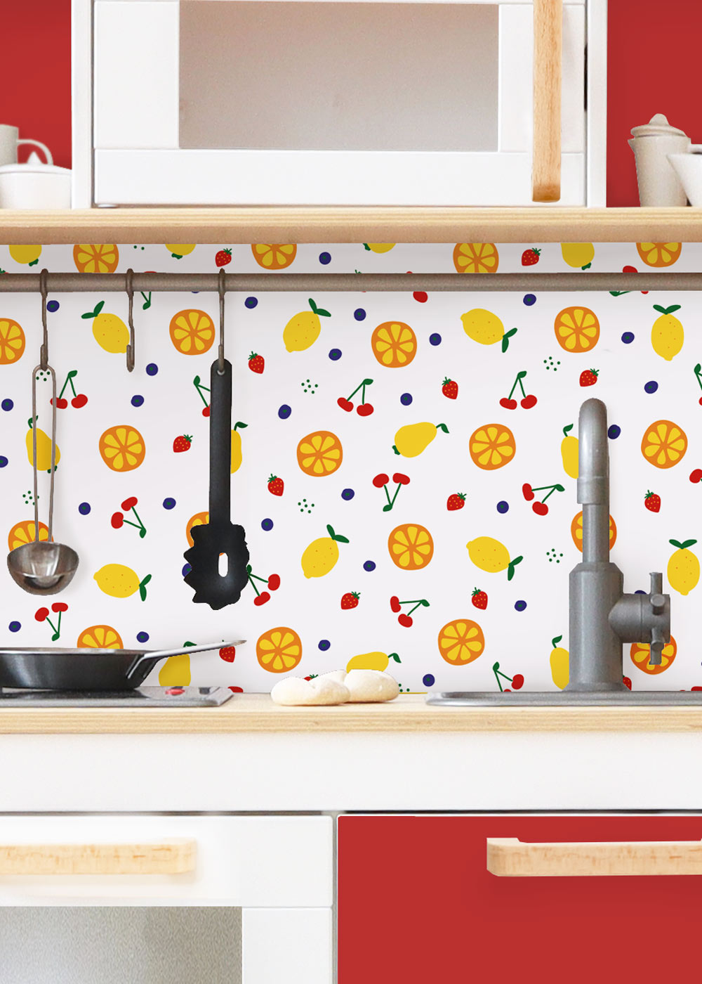klebefolie ikea duktig kinderkueche fruktig erdbeerrot 1