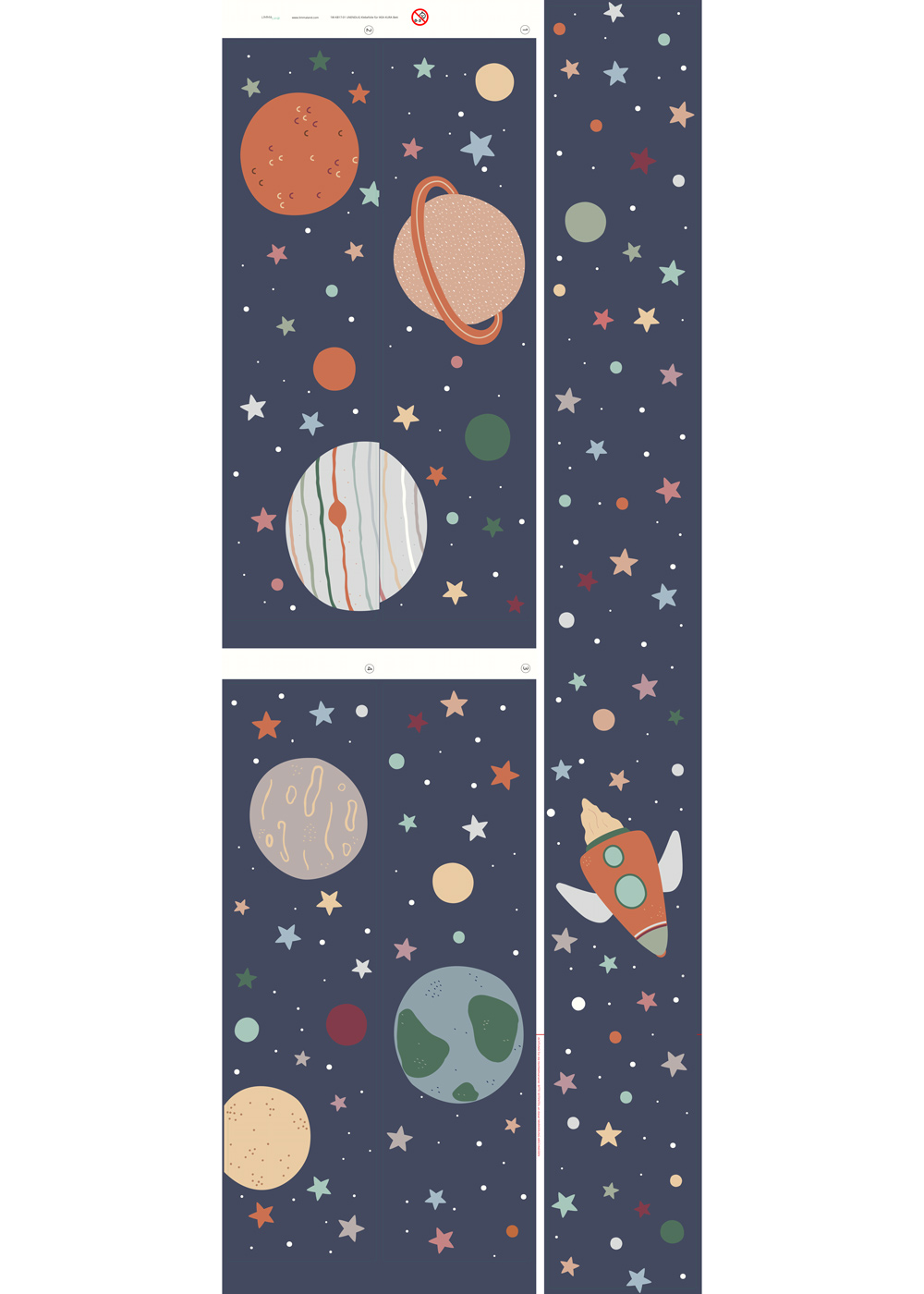 klebefolie ikea kura hochbett planeten 5er set 99