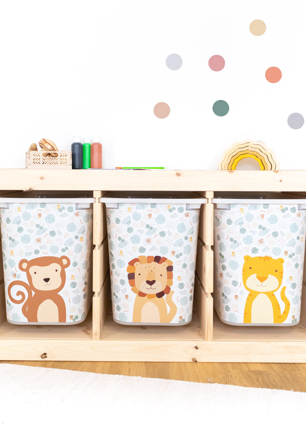 Klebefolie für IKEA TROFAST Regal Safari Möbelfolie Ikea Hack IKEA TROFAST Boxen Sticker selbstklebend