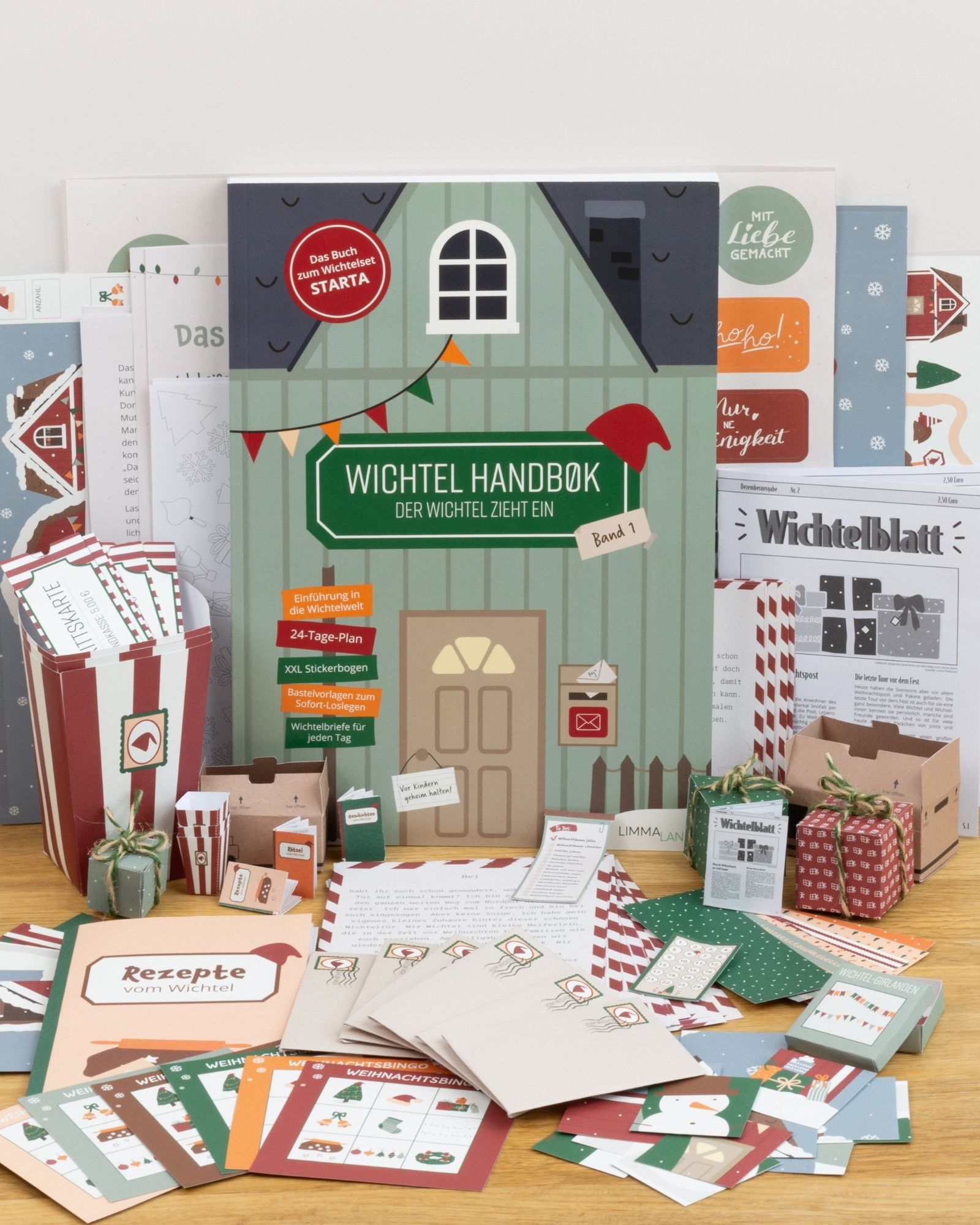 Weihnachtsbastelset, Wichtelwelt, Wichtelhandbuch, Bastelmaterial, Rezepte vom Wichtel
