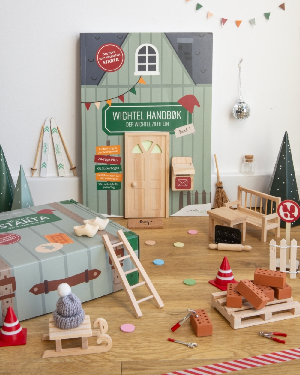 Holzspielzeug, Bau-Set, Konstruktionsspielzeug, Miniaturwerkstatt, Weihnachtsdeko