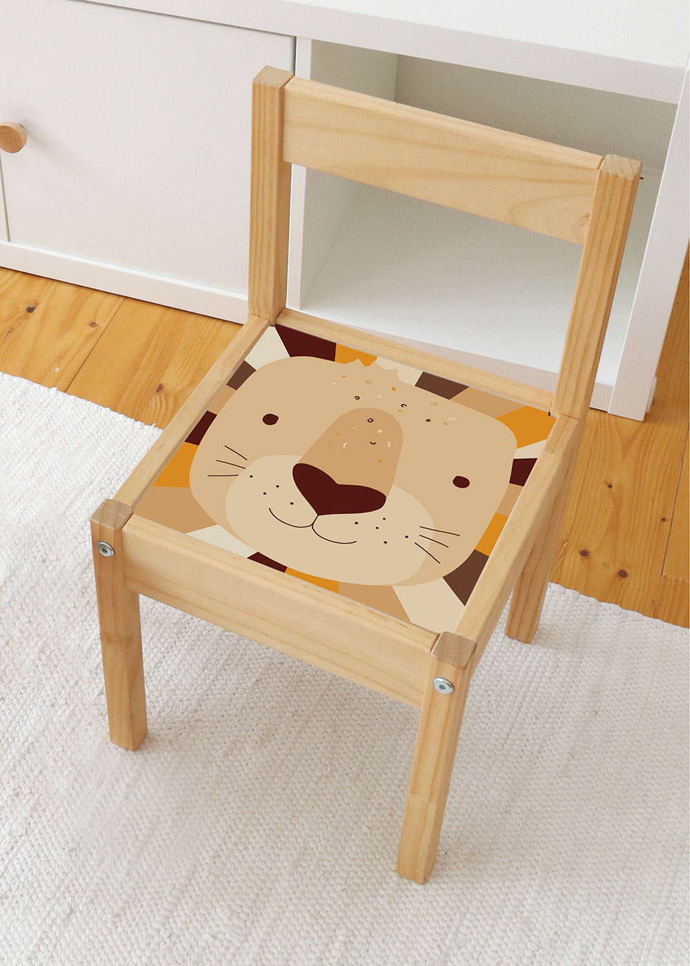 klebefolie ikea laett kinderstuhl tierig loewe 1
