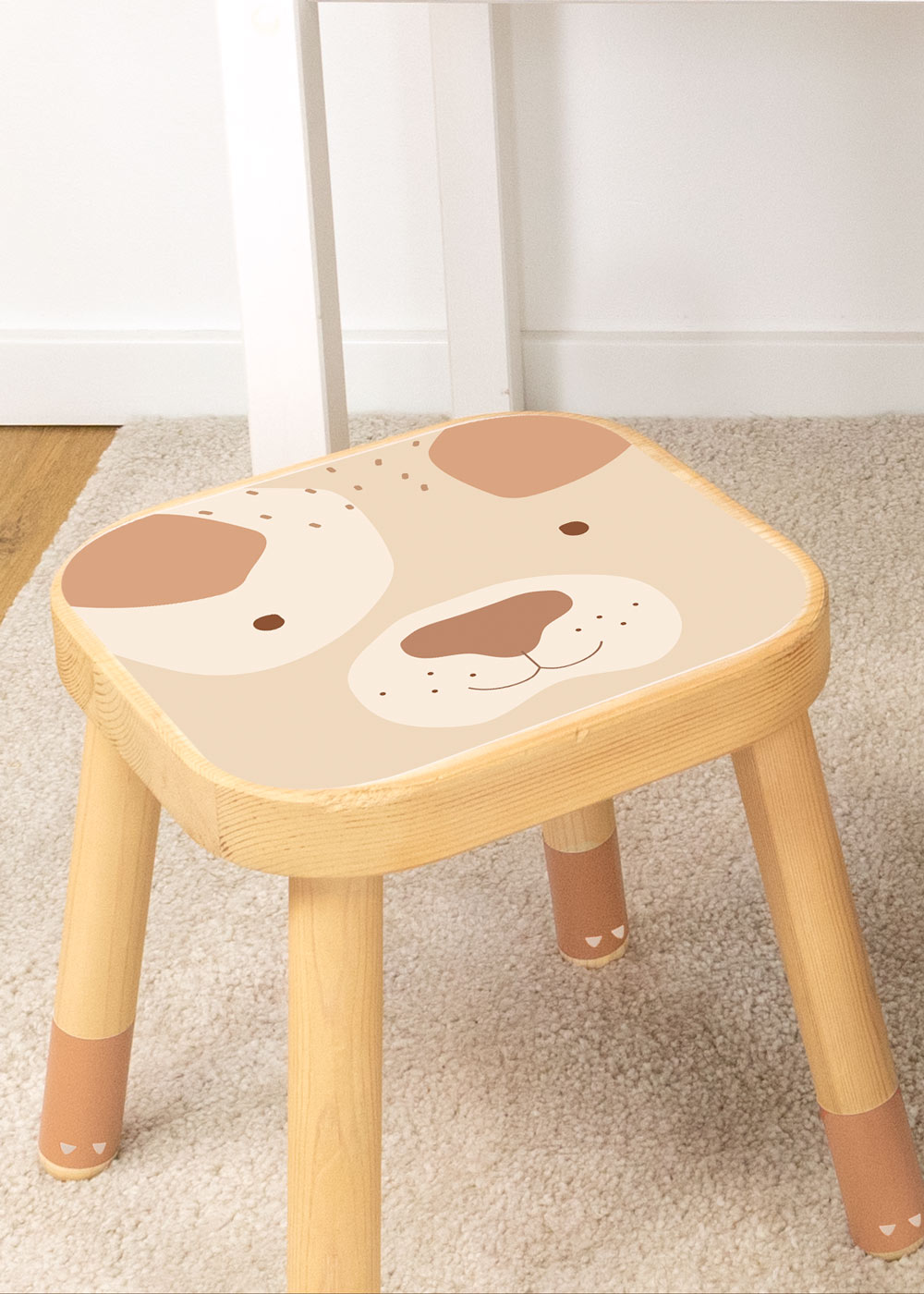 klebefolie ikea flisat kinderhocker tierig hund braun 5