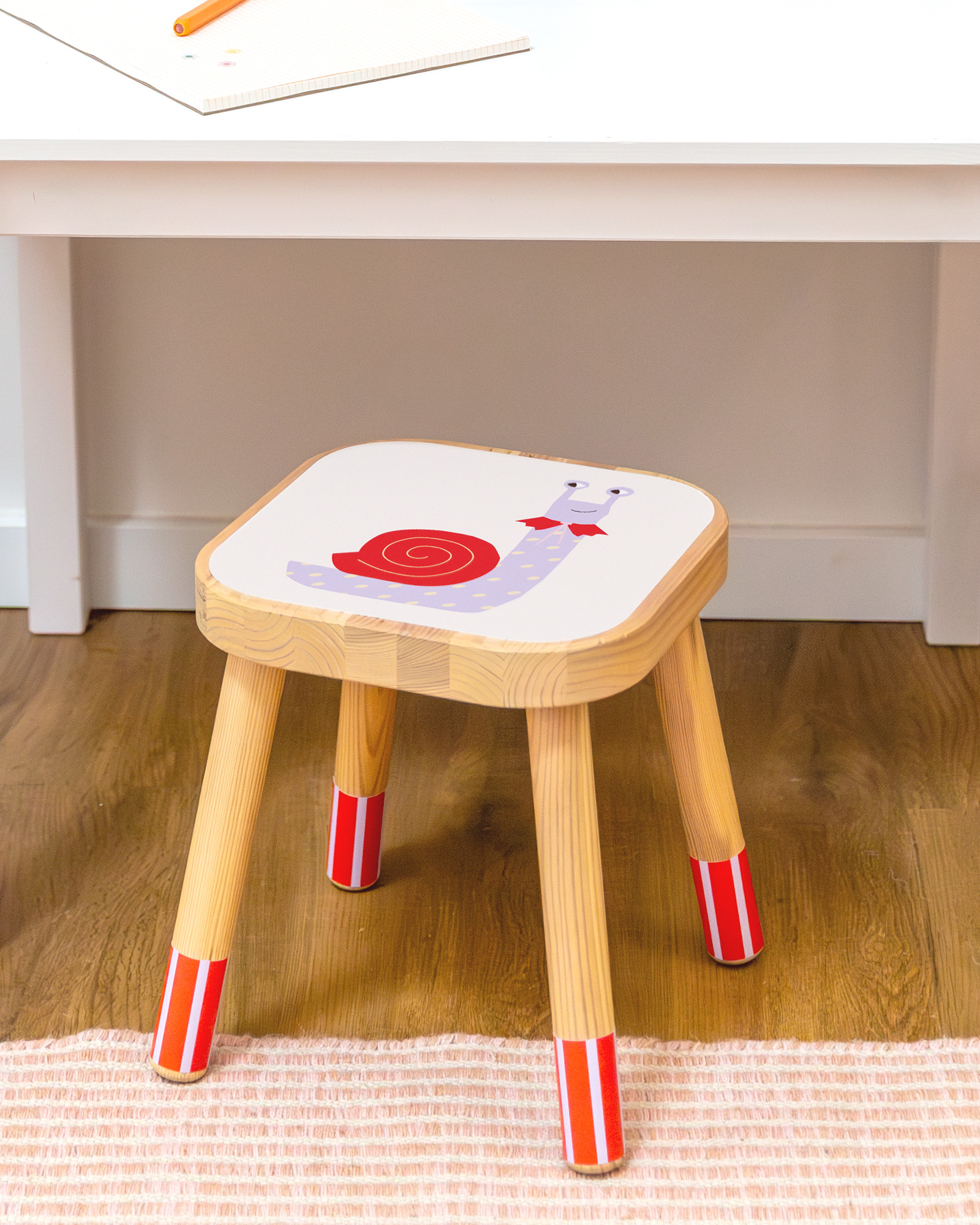 klebefolie ikea flisat kinderhocker lille vruende schnecke 3