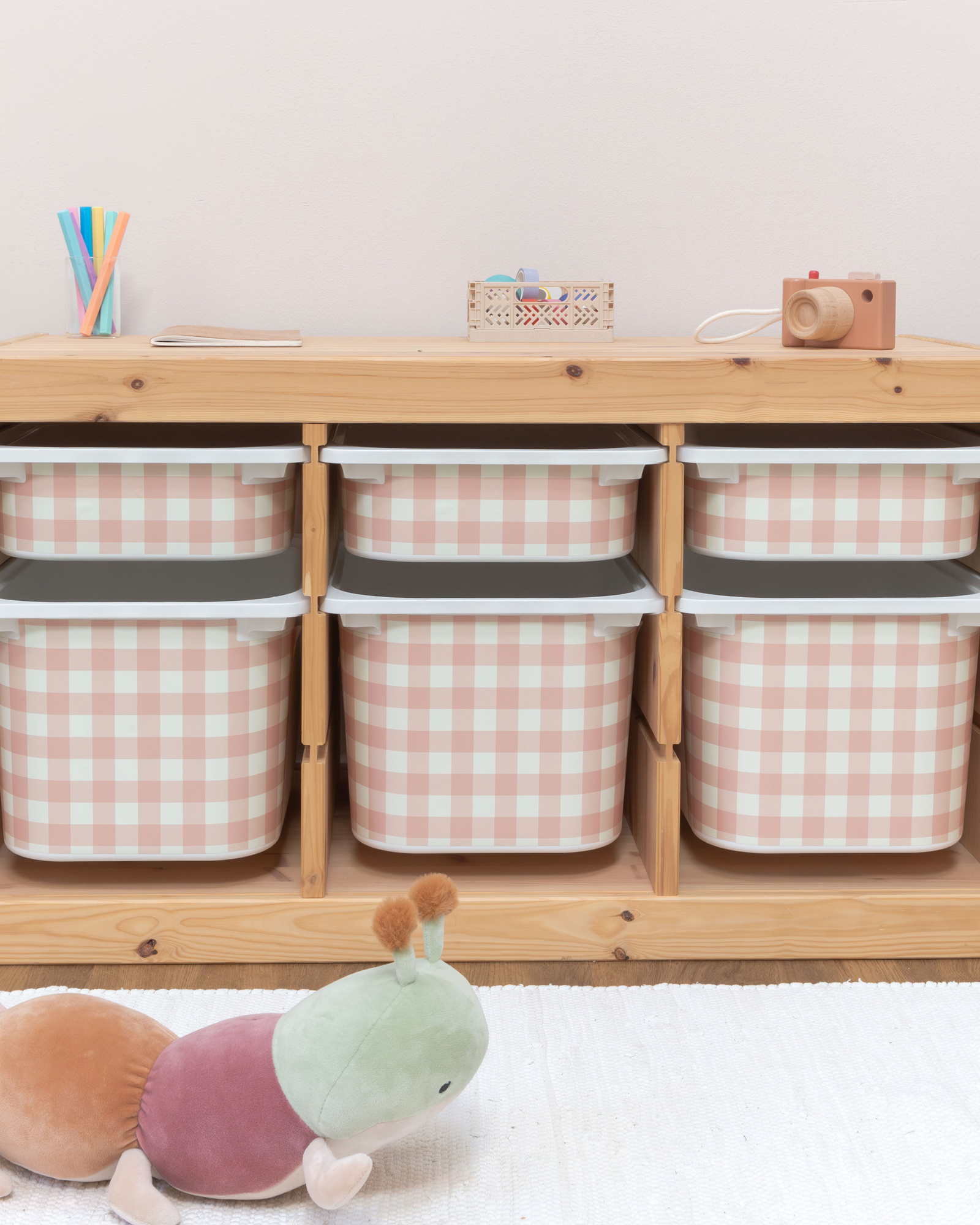 Kinderzimmer, Aufbewahrungsbox, Korbbox, Holzmöbel, Spielzeug