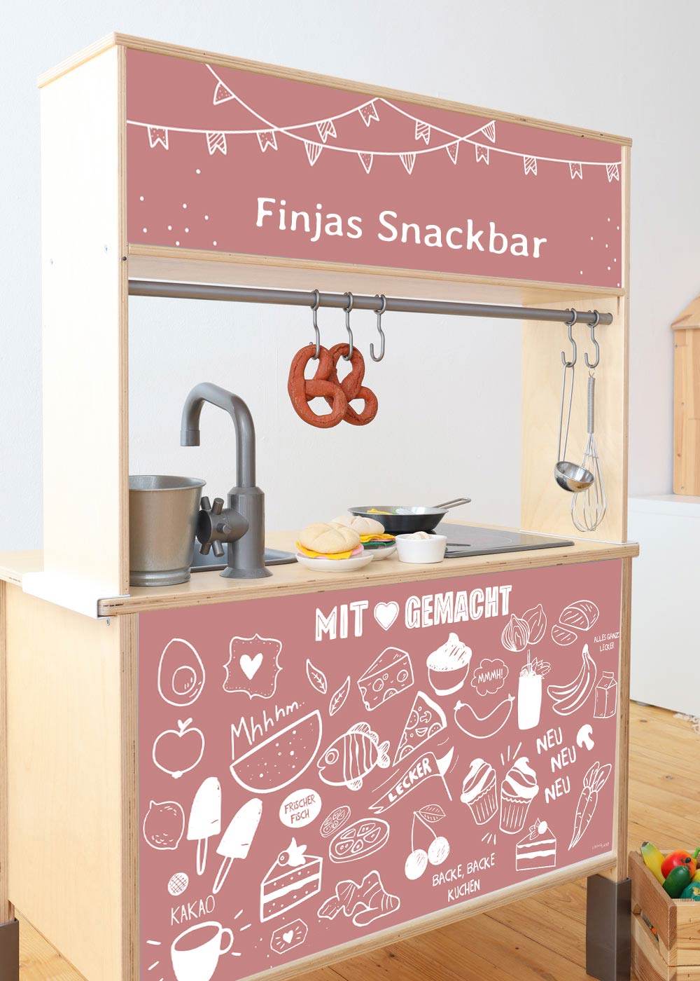 klebefolie ikea kaufladen duktig kinderkueche restaurang rosenholz 2