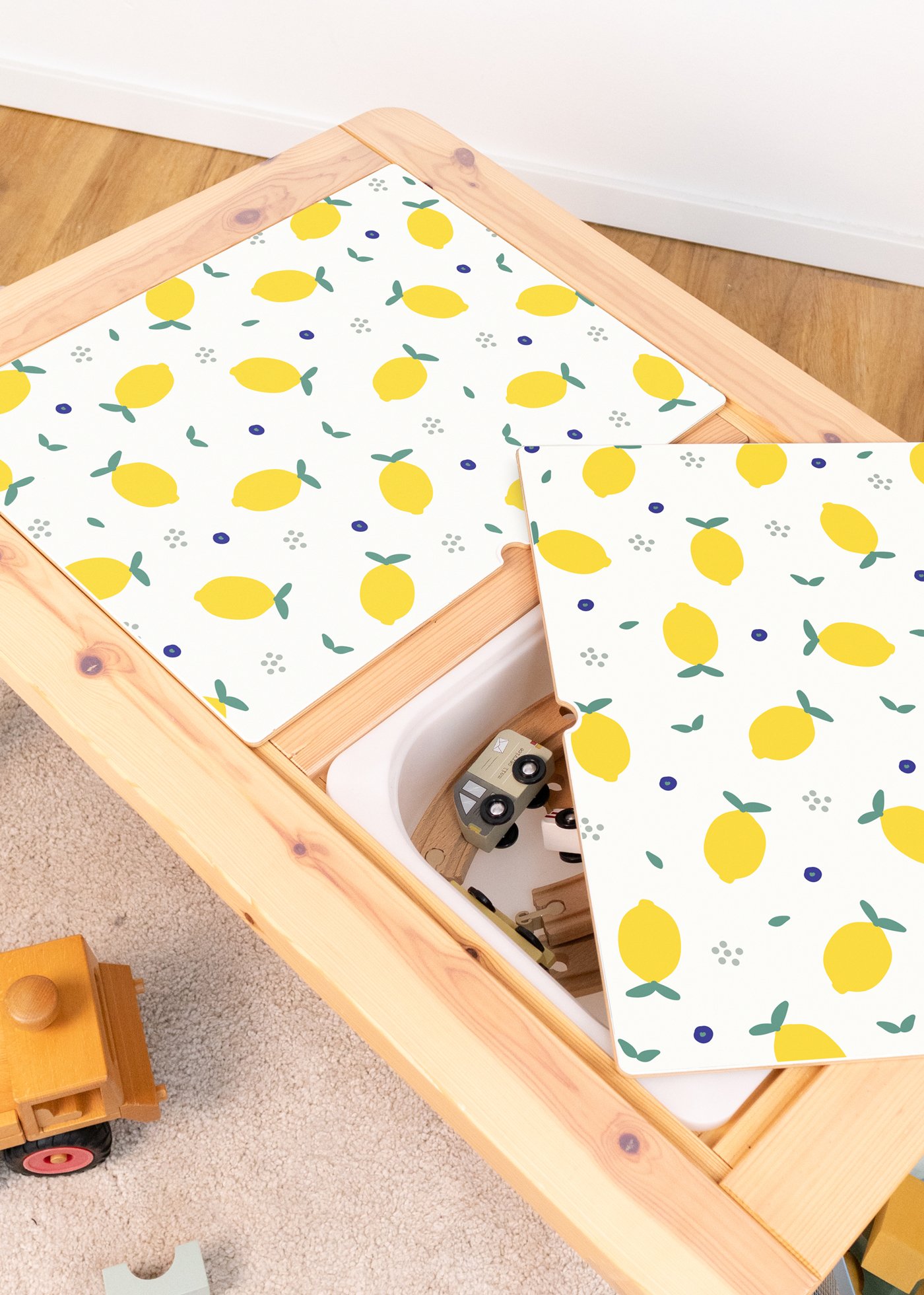 klebefolie ikea flisat kindertisch zitronig 4
