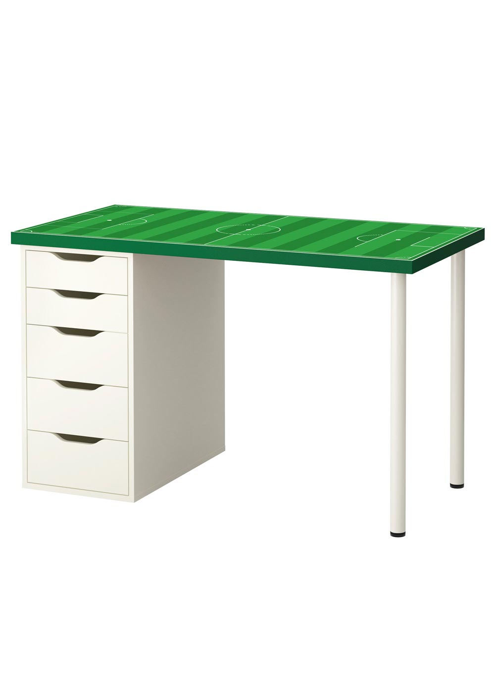 Ikea Linmon Alex Kinderschreibtisch Fussballfeld grün Gesamtansicht