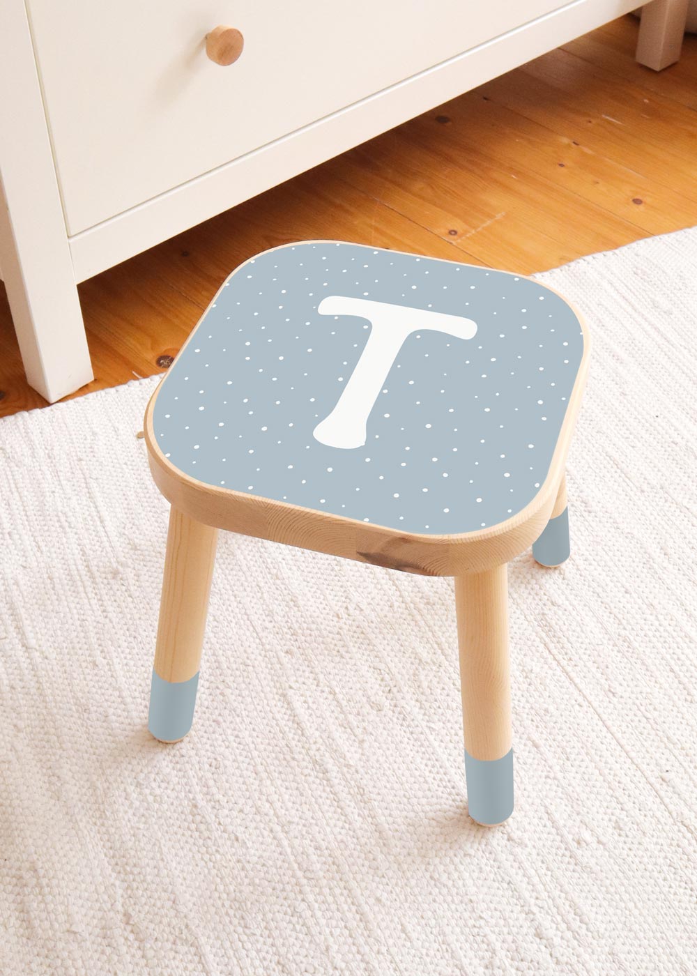 klebefolie ikea flisat kinderhocker alfabet nordisch blau 0