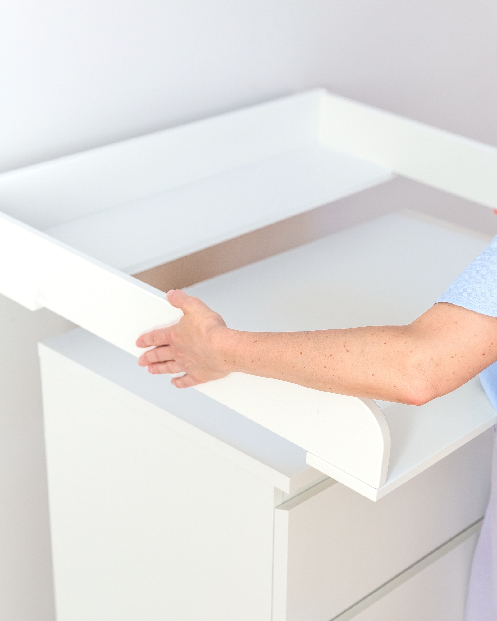 Schubladen, Schrank, Weiß, Teil, Hand