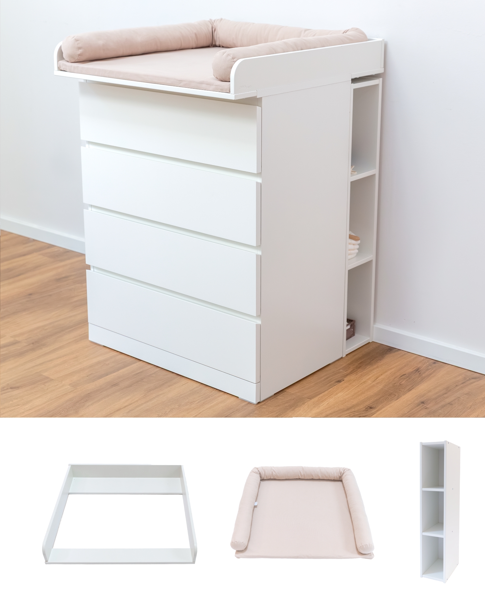 Wickelaufsatz für IKEA MALM – Komfort-Set Beige