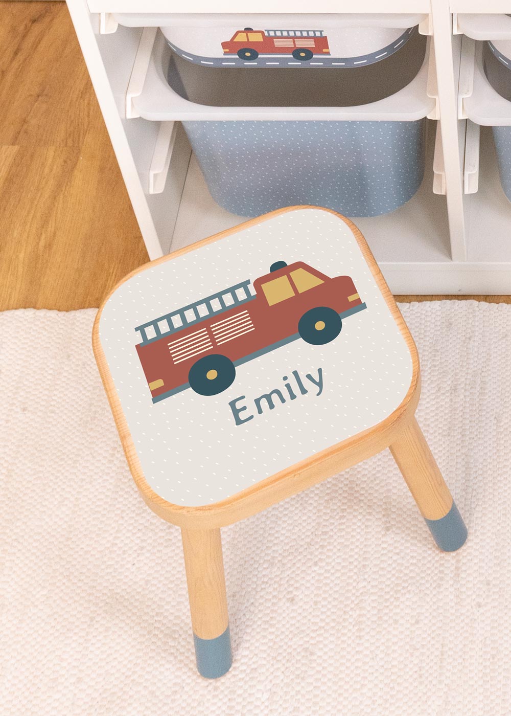 Feuerwehr Klebefolie für Ikea Flisat Kinderhocker personalisierbar Feuerwehr Klebefolie für Ikea Flisat Kinderhocker personalisierbar