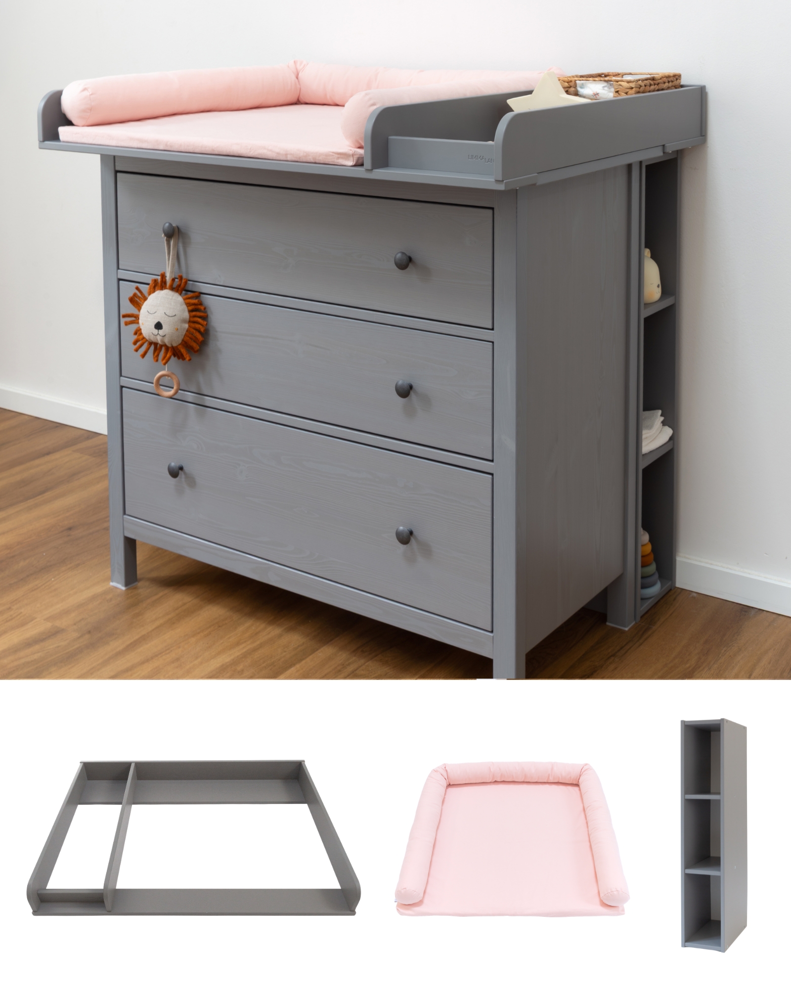 wickelkommode ikea hemnes 108 set grau komfort blush 0