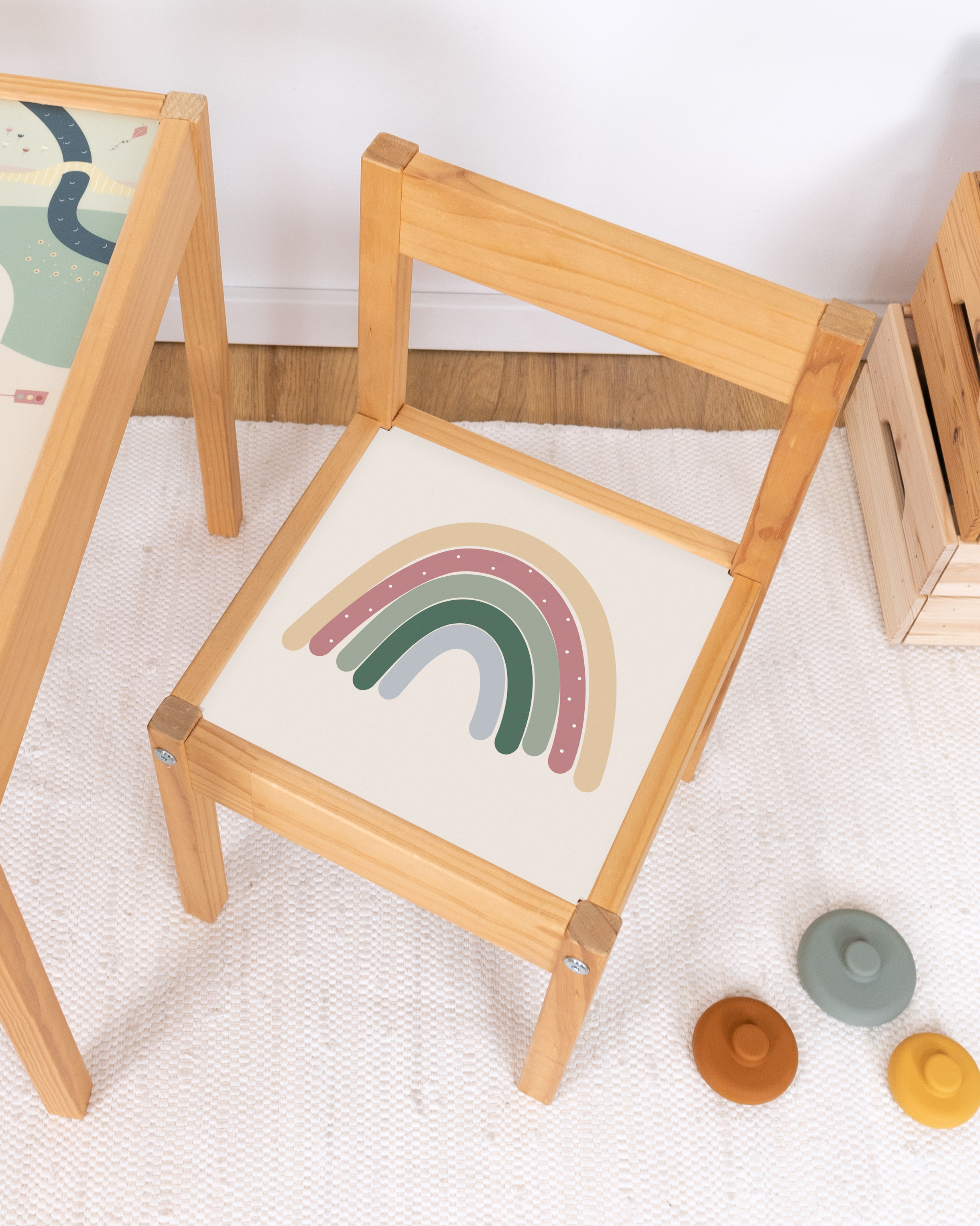 klebefolie ikea laett kinderstuhl vielfalt regenbogen 0