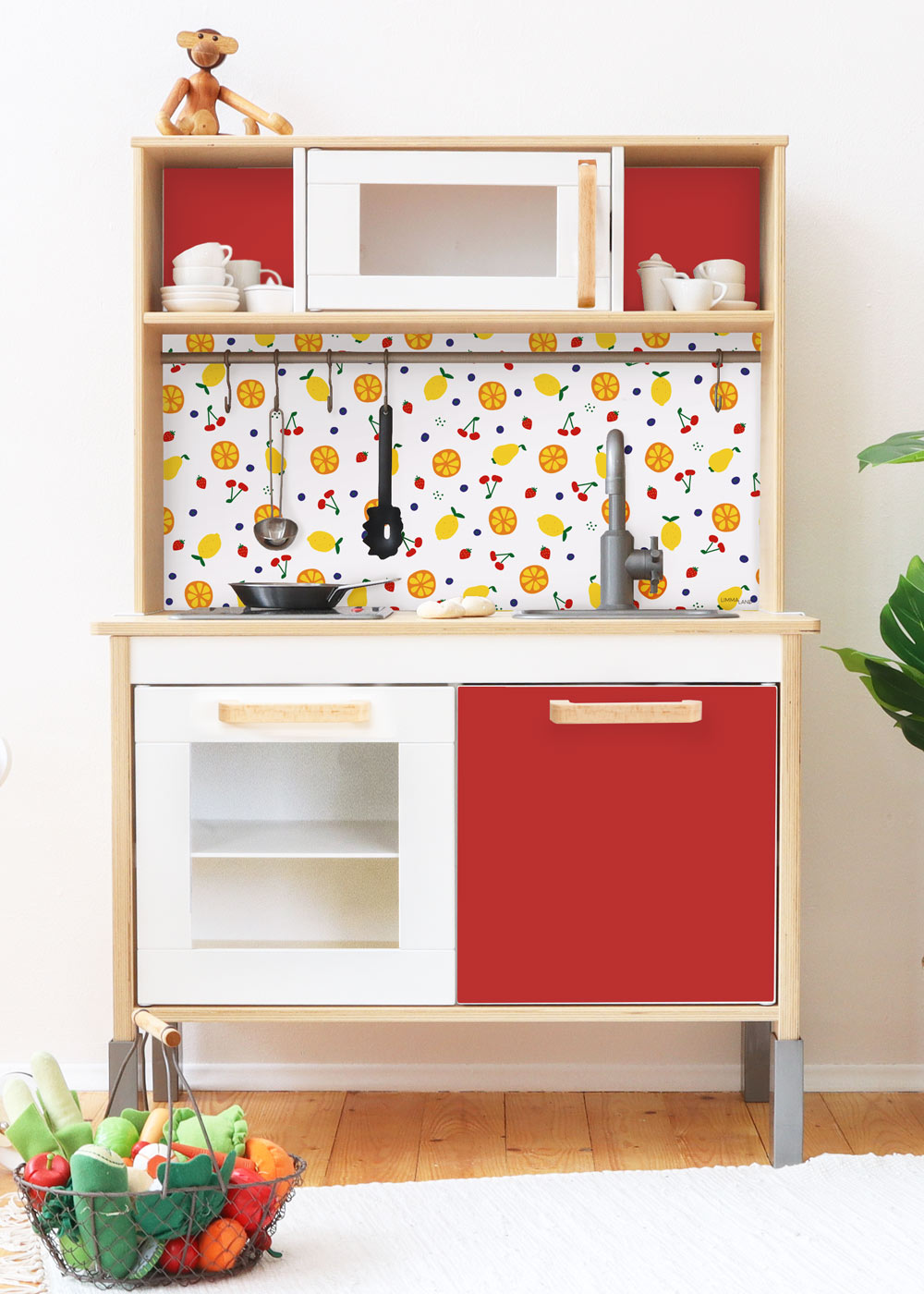 klebefolie ikea duktig kinderkueche fruktig erdbeerrot 0