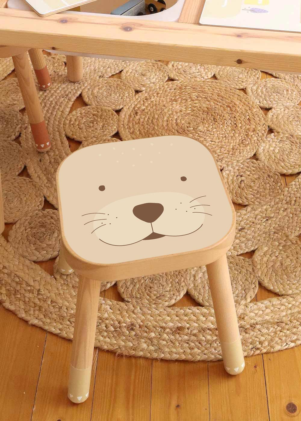 klebefolie ikea flisat kinderhocker tierig otter 2