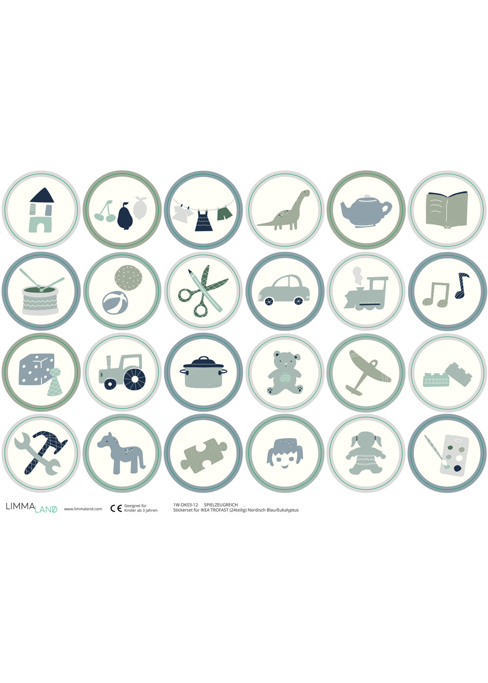 stickerset ikea trofast spielzeugreich nordisch blau eukalyptus 99