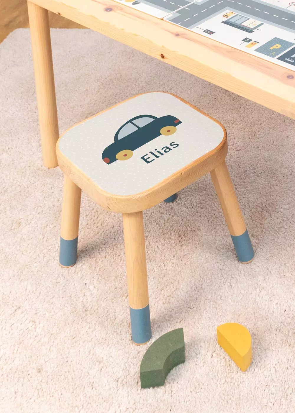 Auto Klebefolie für Ikea Flisat Kinderhocker personalisierbar