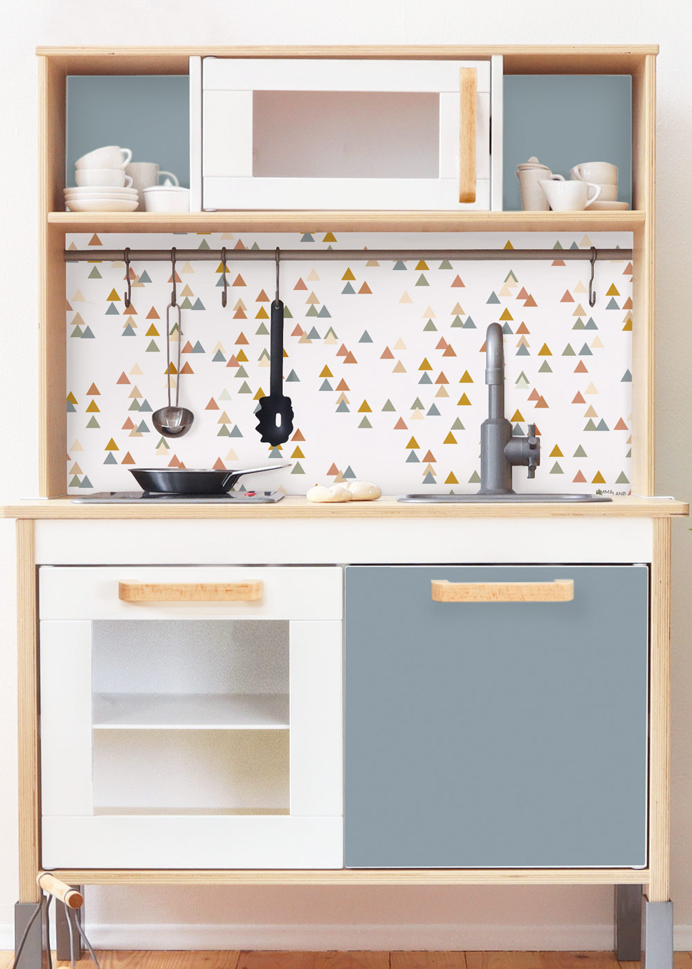 klebefolie ikea duktig kinderkueche trianglig nordisch blau 00