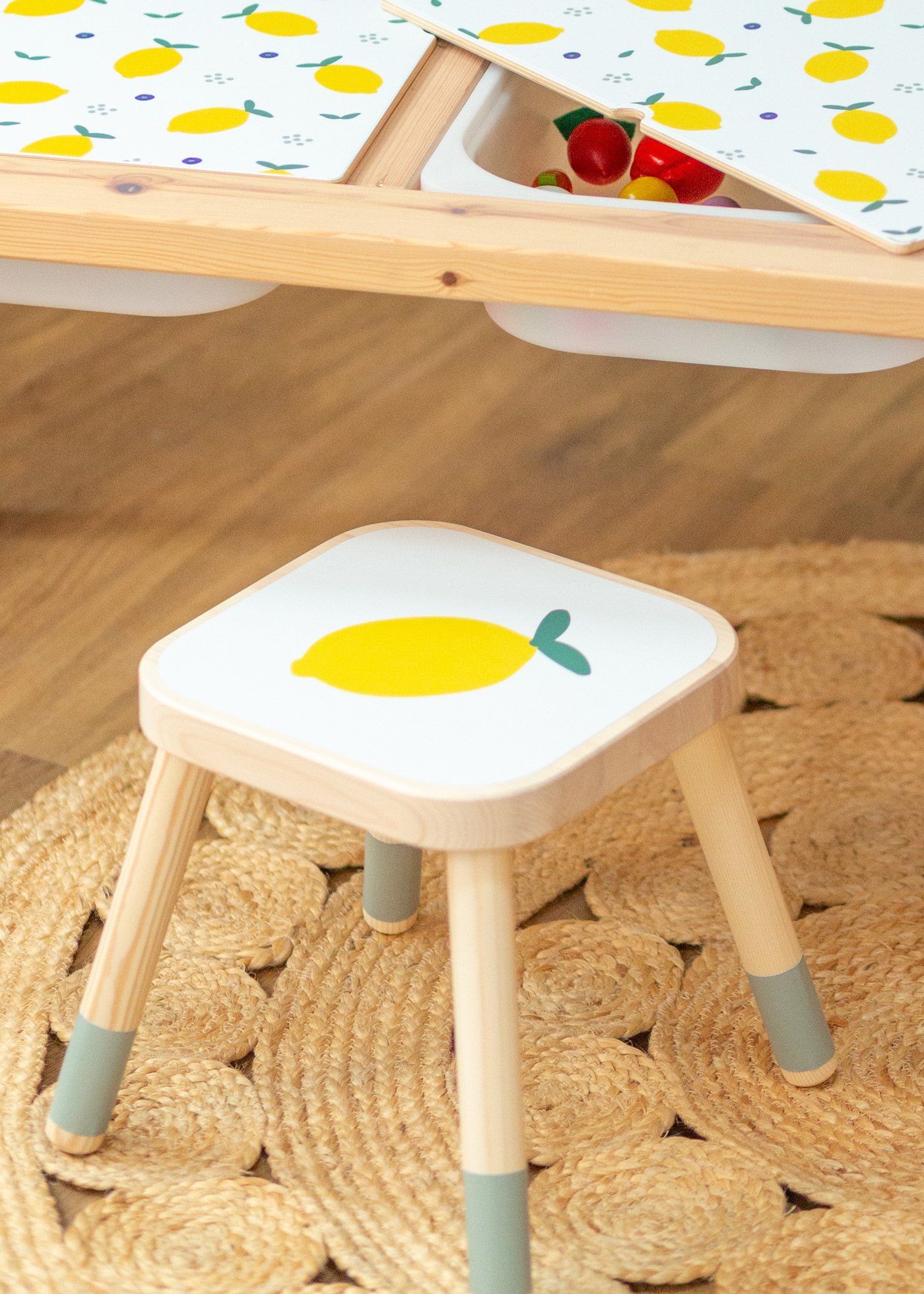 klebefolie ikea flisat kinderhocker zitronig 1