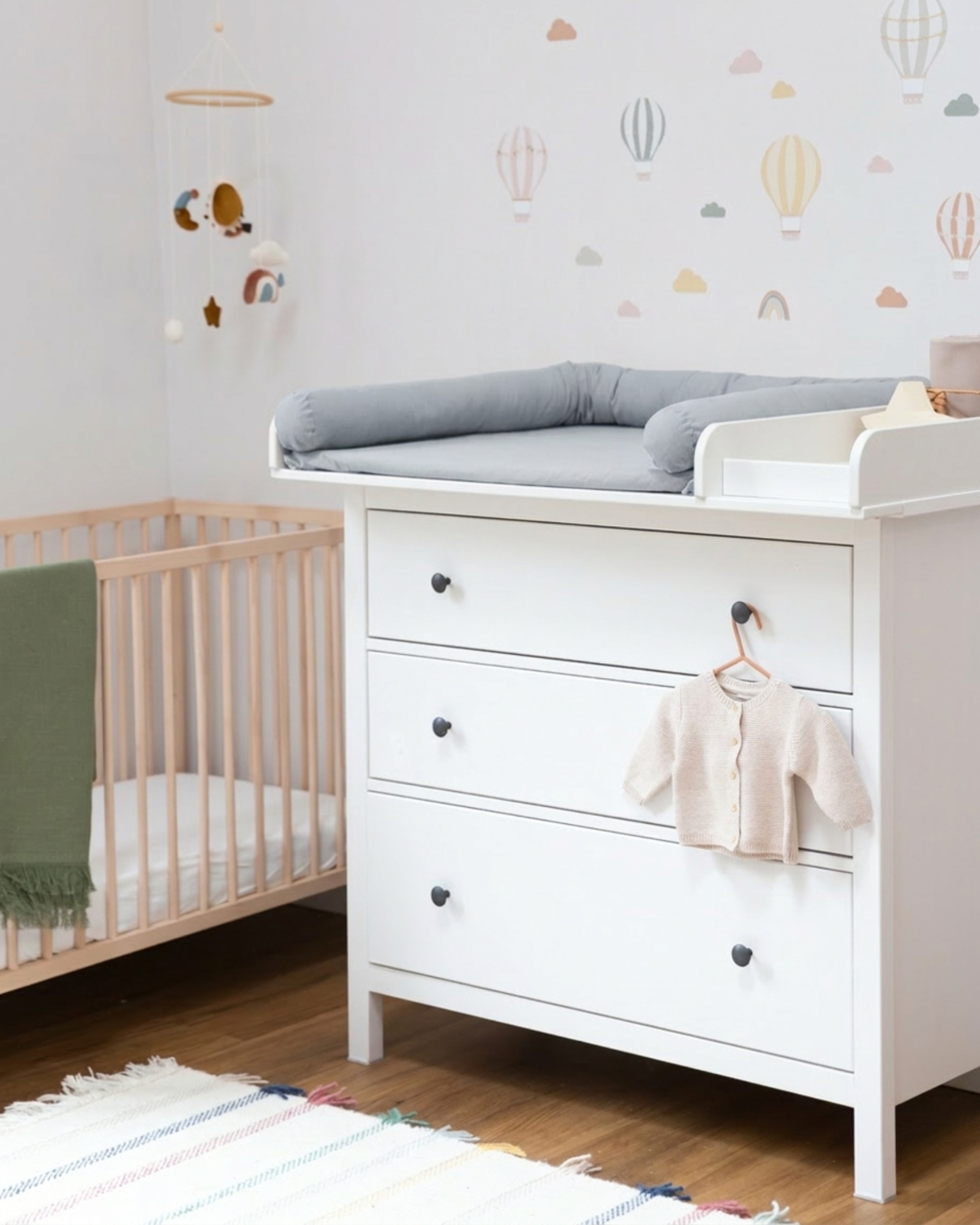 Wickelaufsatz für IKEA HEMNES – Basic-Set Soft Grey