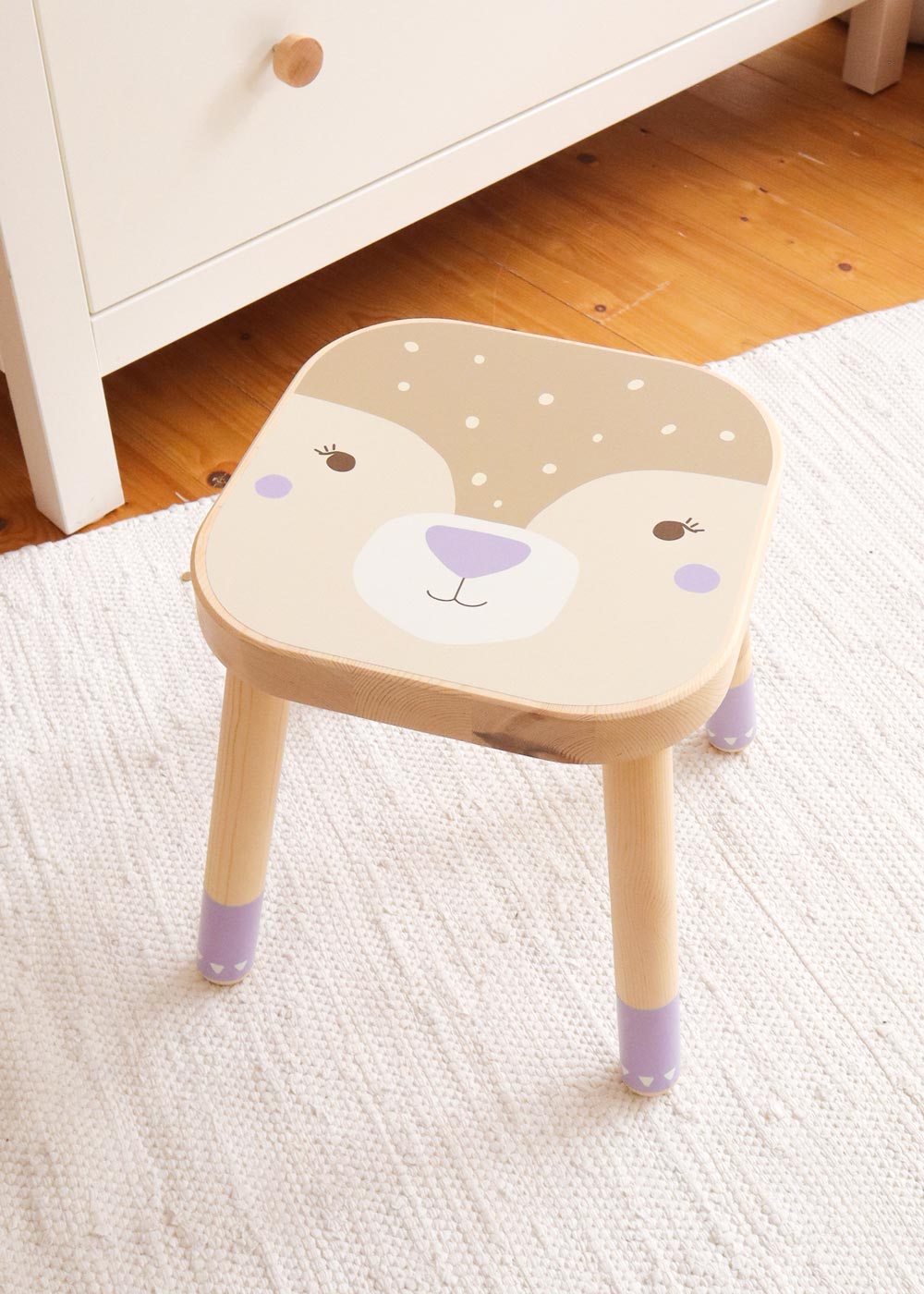 klebefolie ikea flisat kinderhocker tierig reh 1