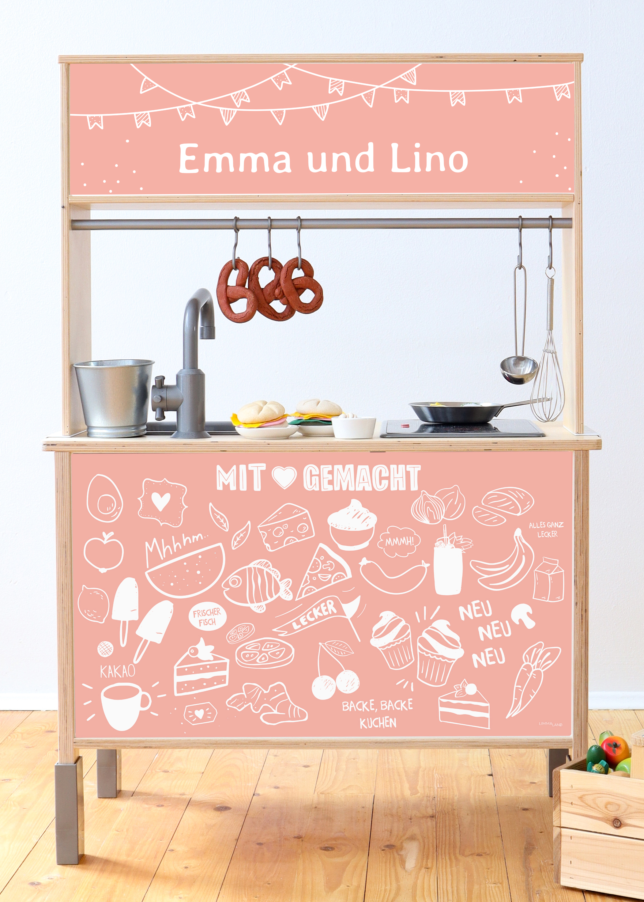 Farbe Mint Limmaland Klebefolie byGraziela Apfel passend für Deine IKEA Kinderküche DUKTIG Möbel Nicht inklusive