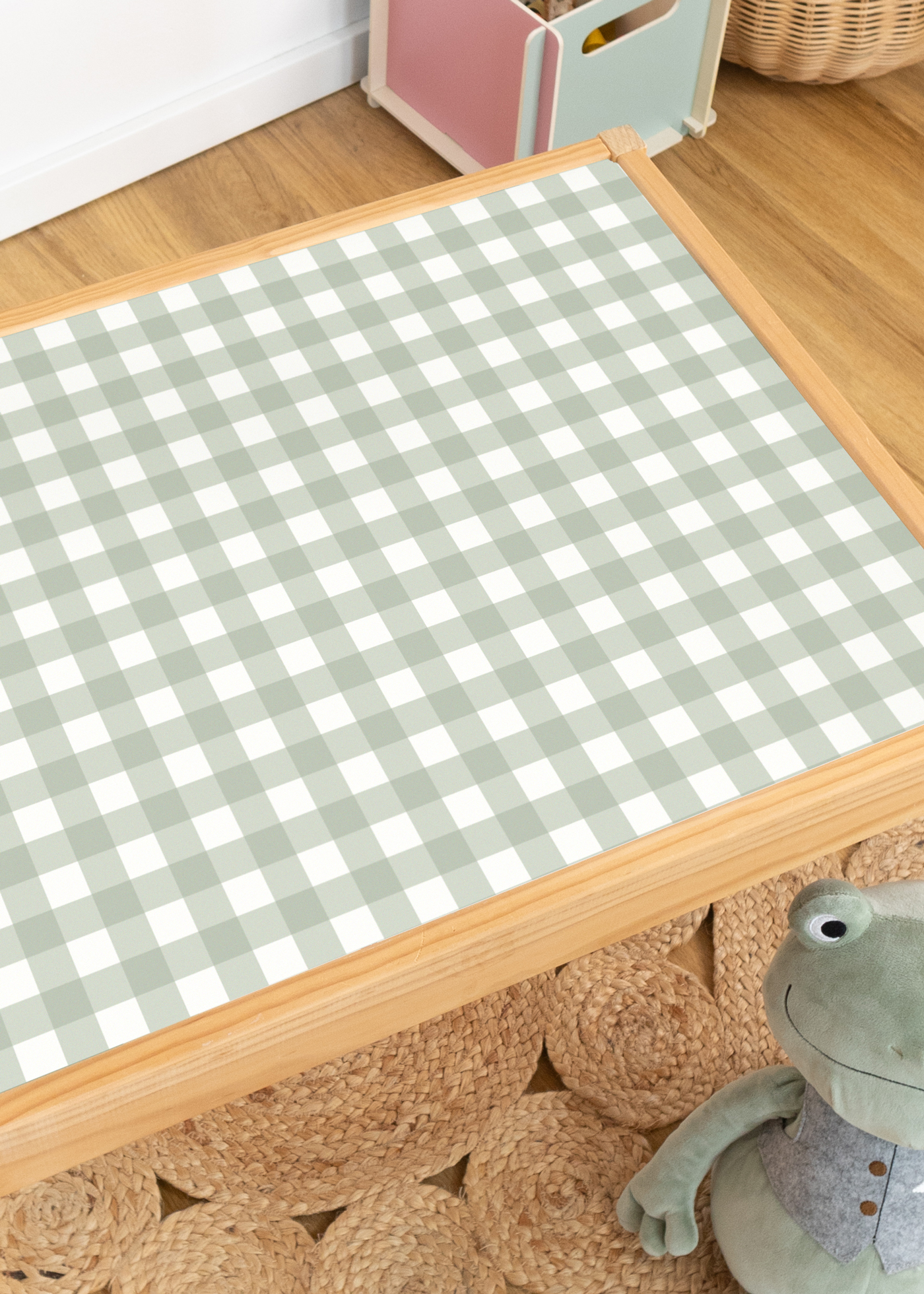 klebefolie ikea laett kindertisch vichy karo eukalyptus 2