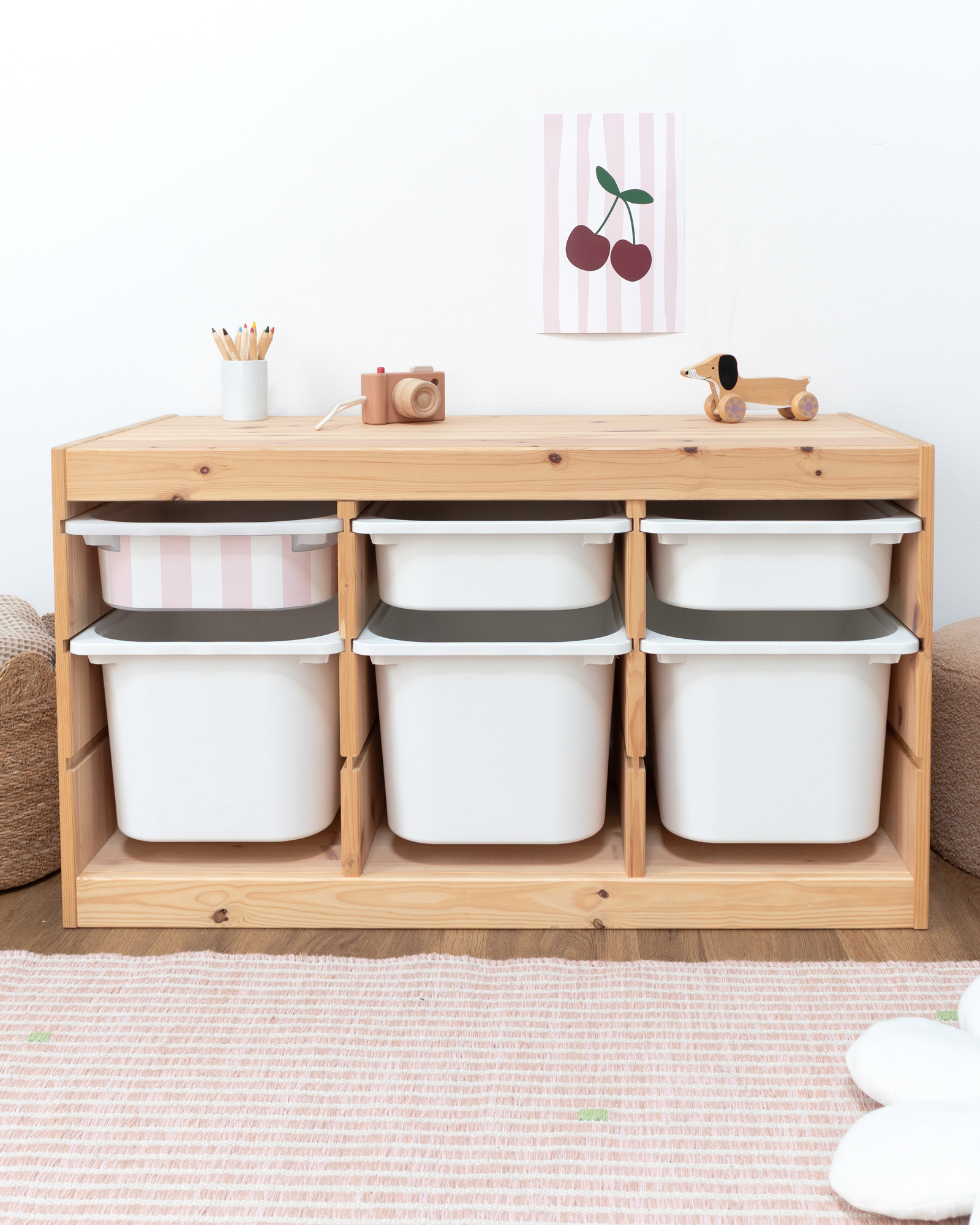 klebefolie ikea trofast box klein kopfseite vichy streifig marshmallow 1