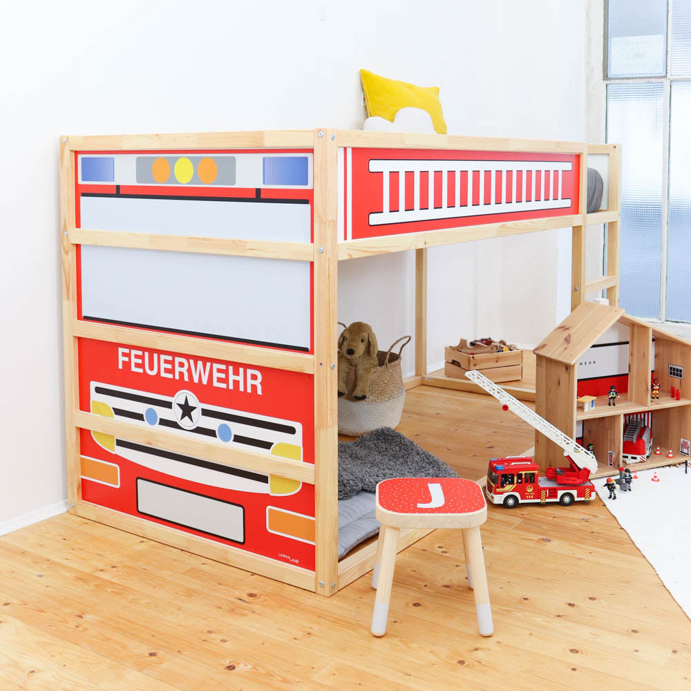 dekorationsfolie fuer ikea kura hochbett hack feuerwehr 3