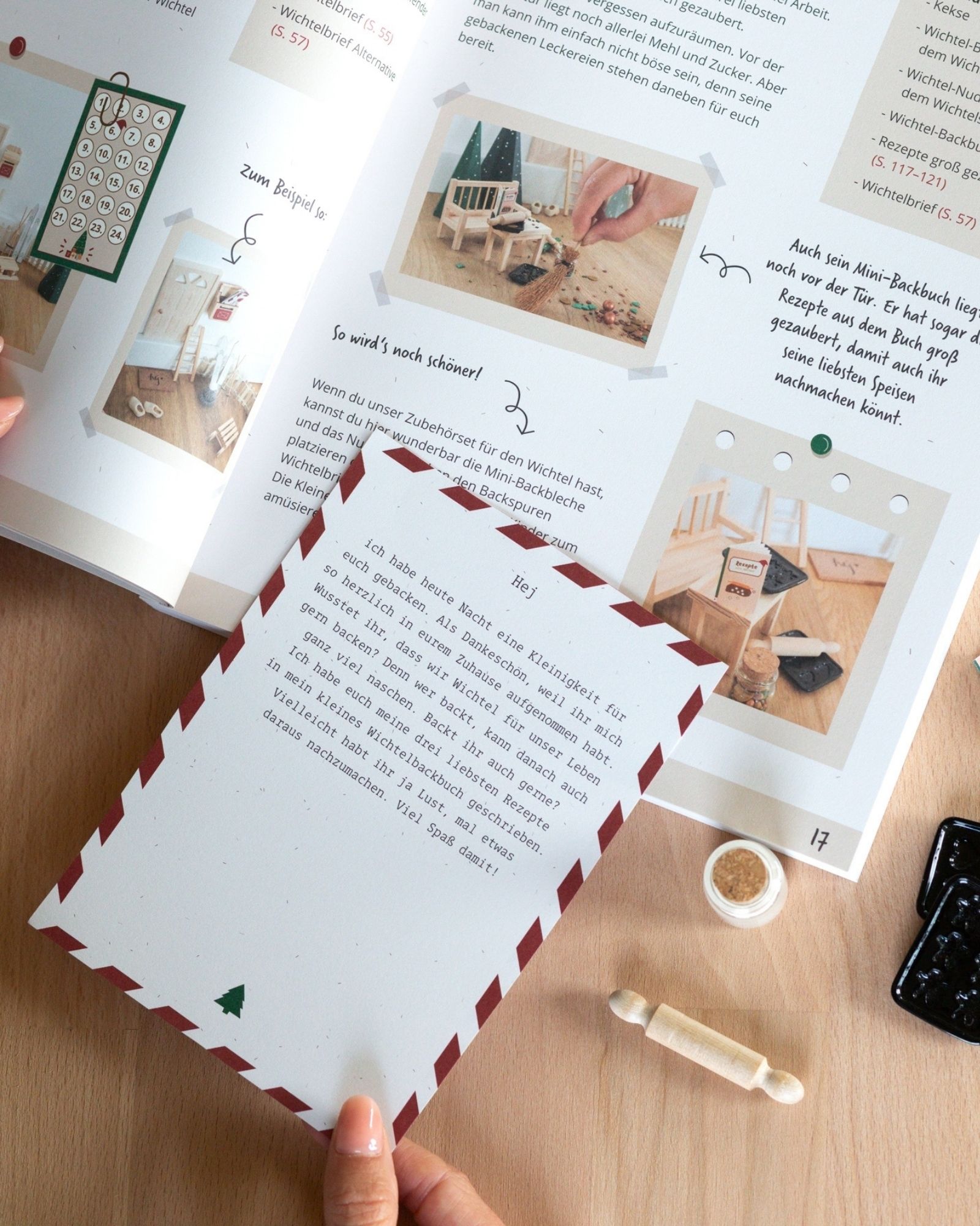 Miniatur, Backbuch, DIY-Kit, Holz, Weihnachten