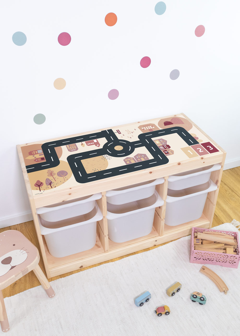 klebefolie ikea trofast regal kiefer smastraat rosa beige 1