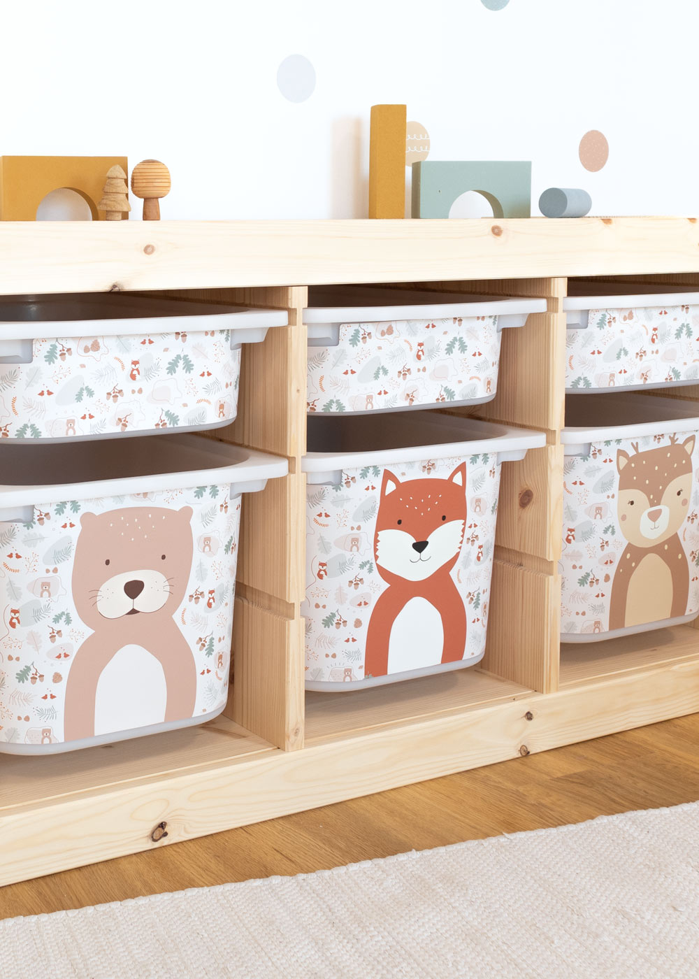 stickerset ikea trofast box klein tierig wald 3er set 3