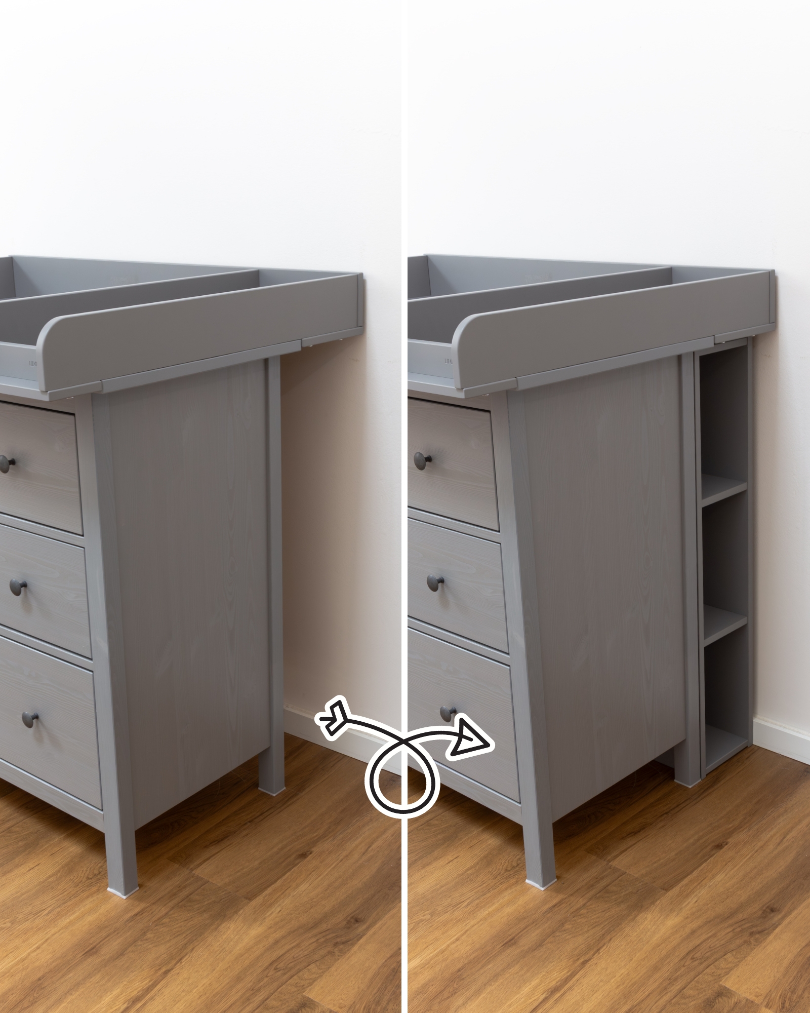 wickelkommode ikea hemnes 108 set grau komfort blush 5