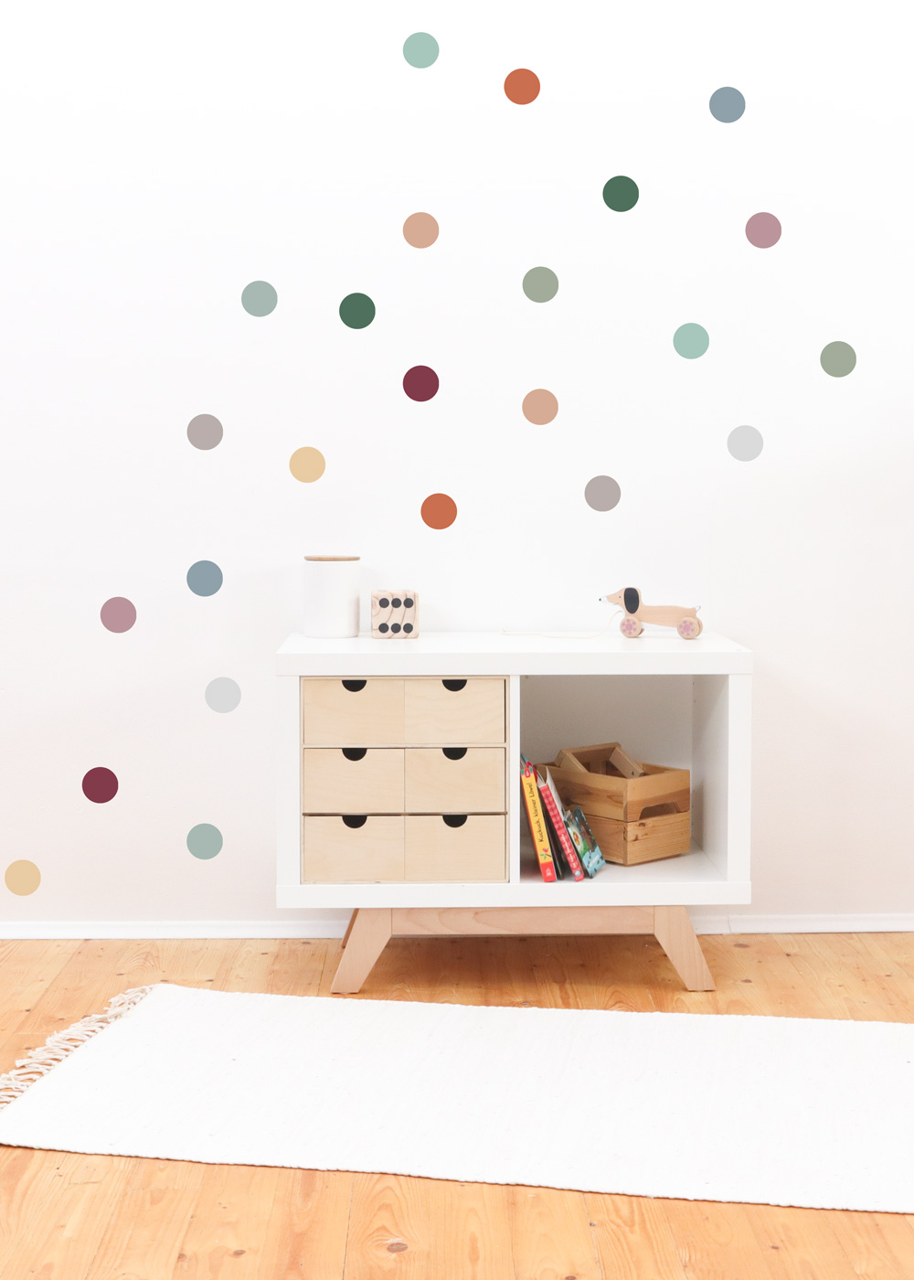 stickerset wand moebel polka dots bunt 0