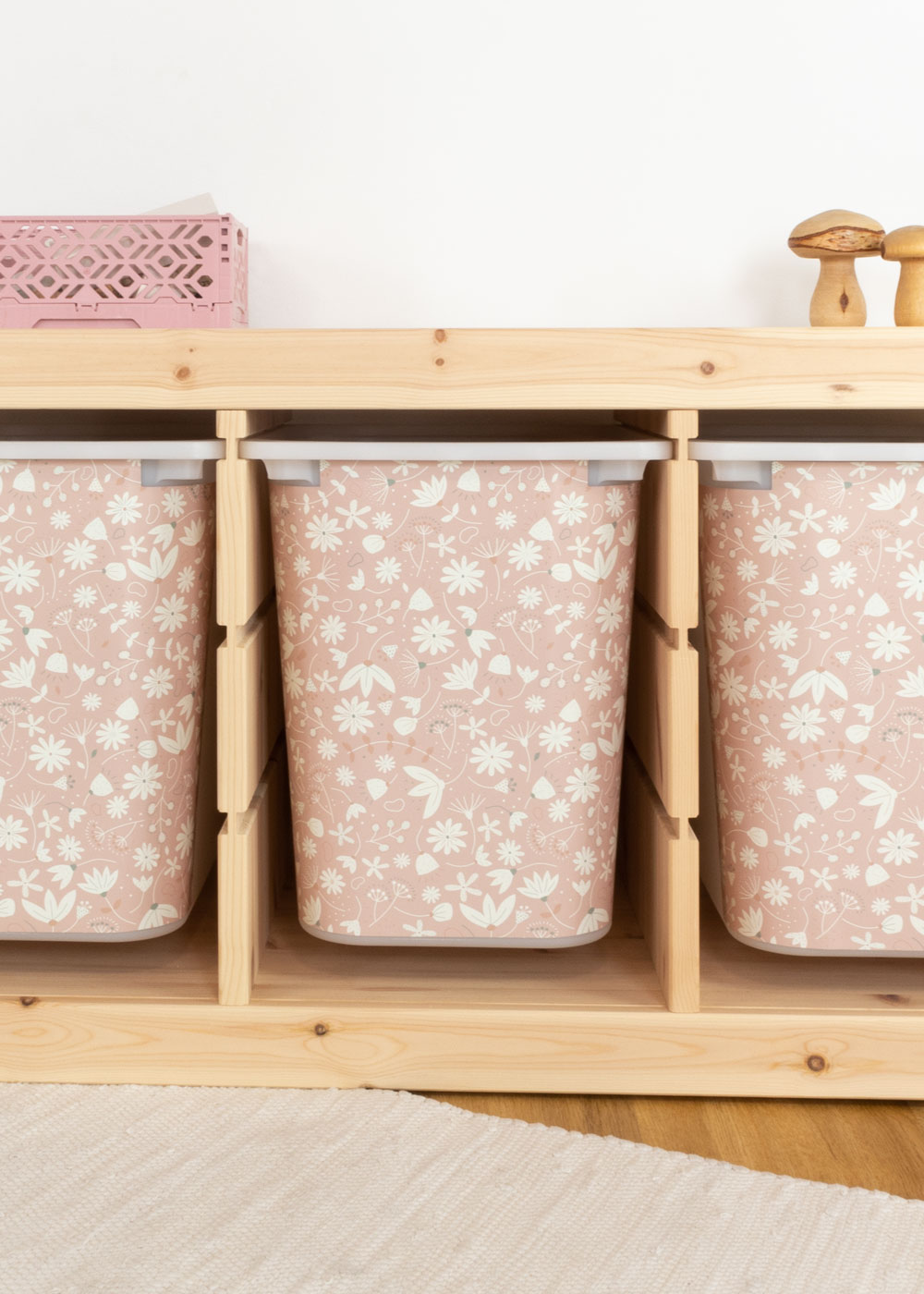 stickerset ikea trofast box gross blumig blush 3er set 1 stickerset ikea trofast box gross blumig blush 3er set 1