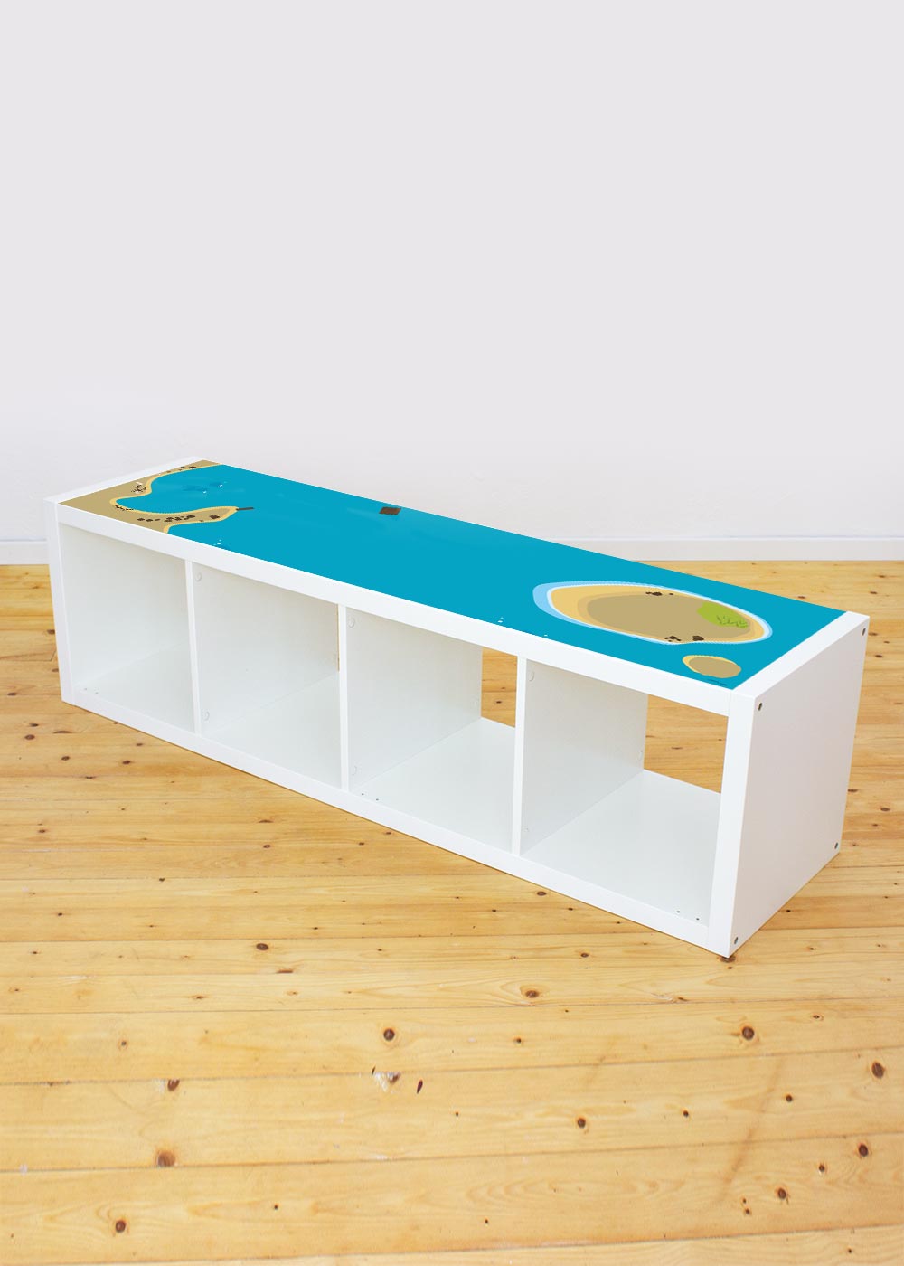 Ikea Kallax Regal Wasserreich 4fach Komplettansicht