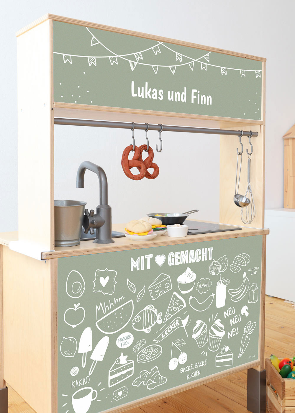 klebefolie ikea kaufladen duktig kinderkueche restaurang eukalyptus 2