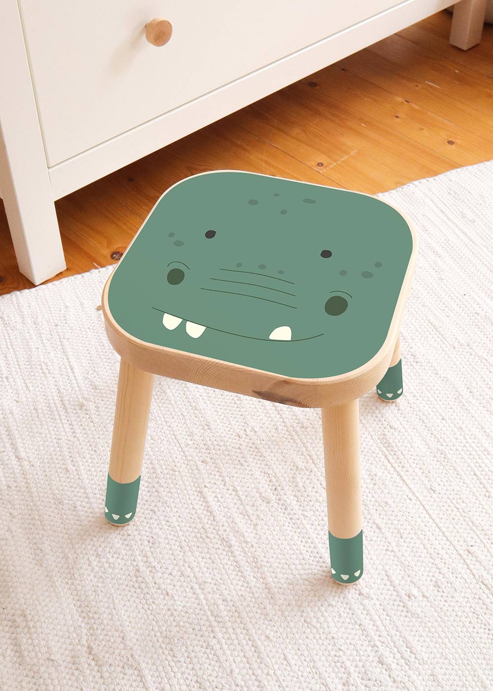 klebefolie ikea flisat kinderhocker tierig dino 1