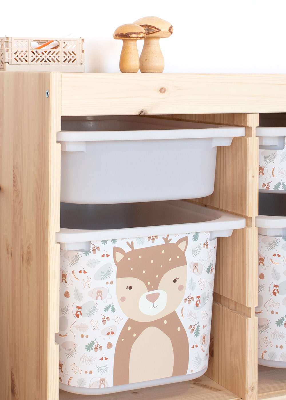 stickerset ikea trofast box mittel tierig wald reh 0