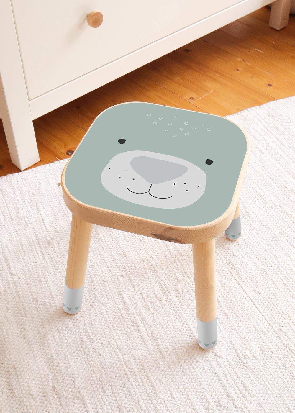 klebefolie ikea flisat kinderhocker tierig baer 1