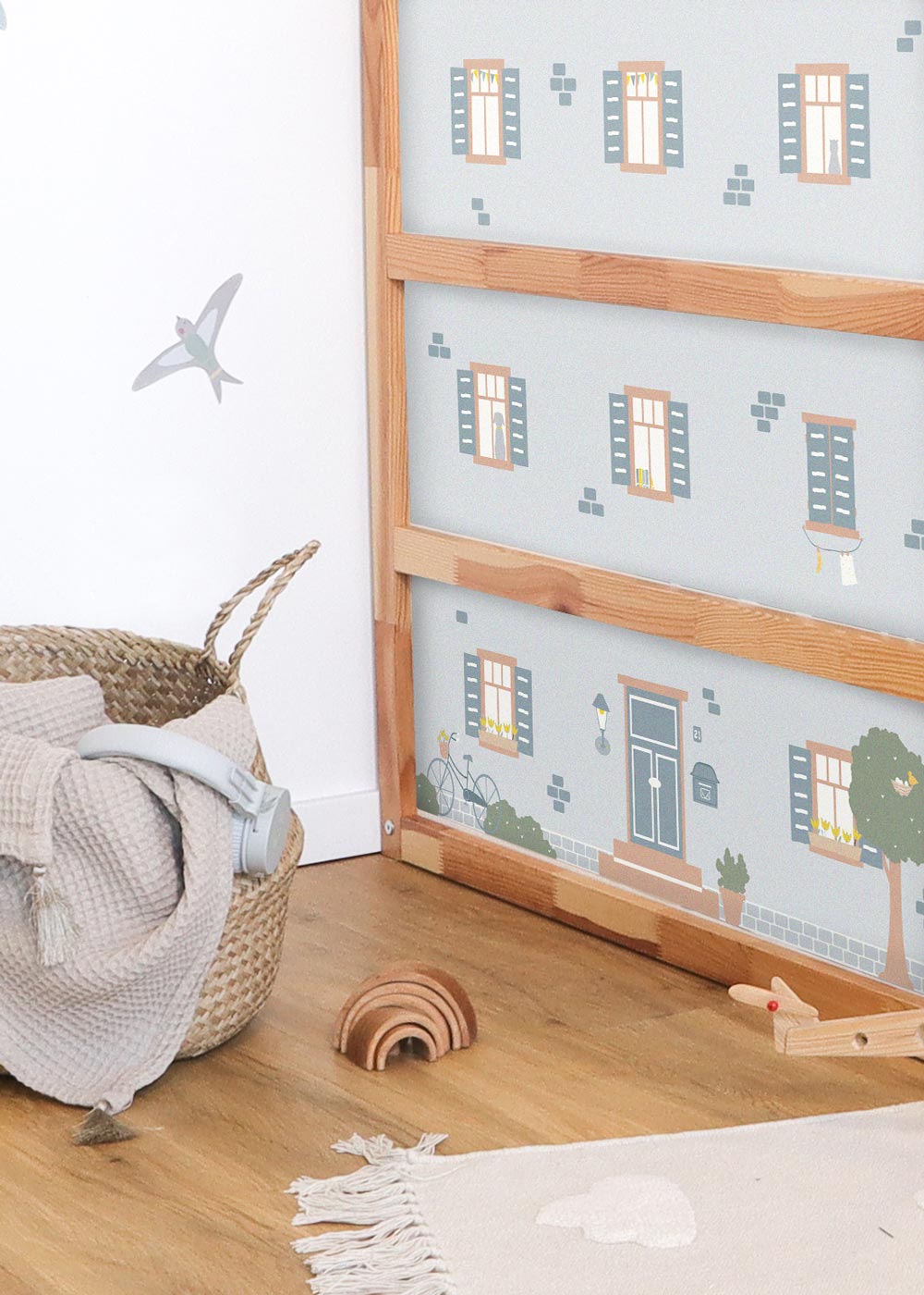 klebefolie ikea kura hochbett hytte nordisch blau 2 3