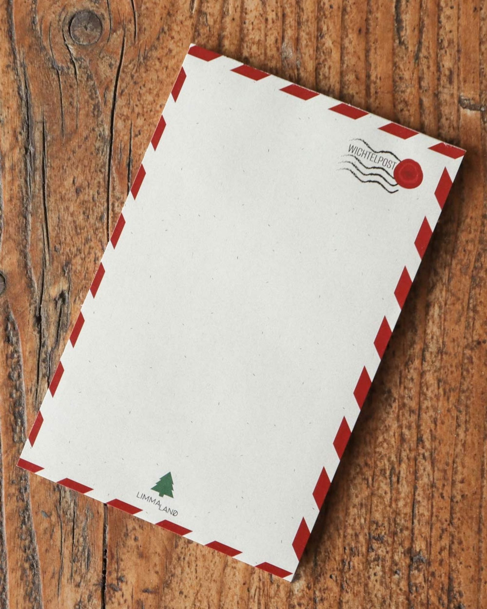 Briefkarte, Briefumschlag, Postkartenrückseite, Holzoptik, Kartenlayout