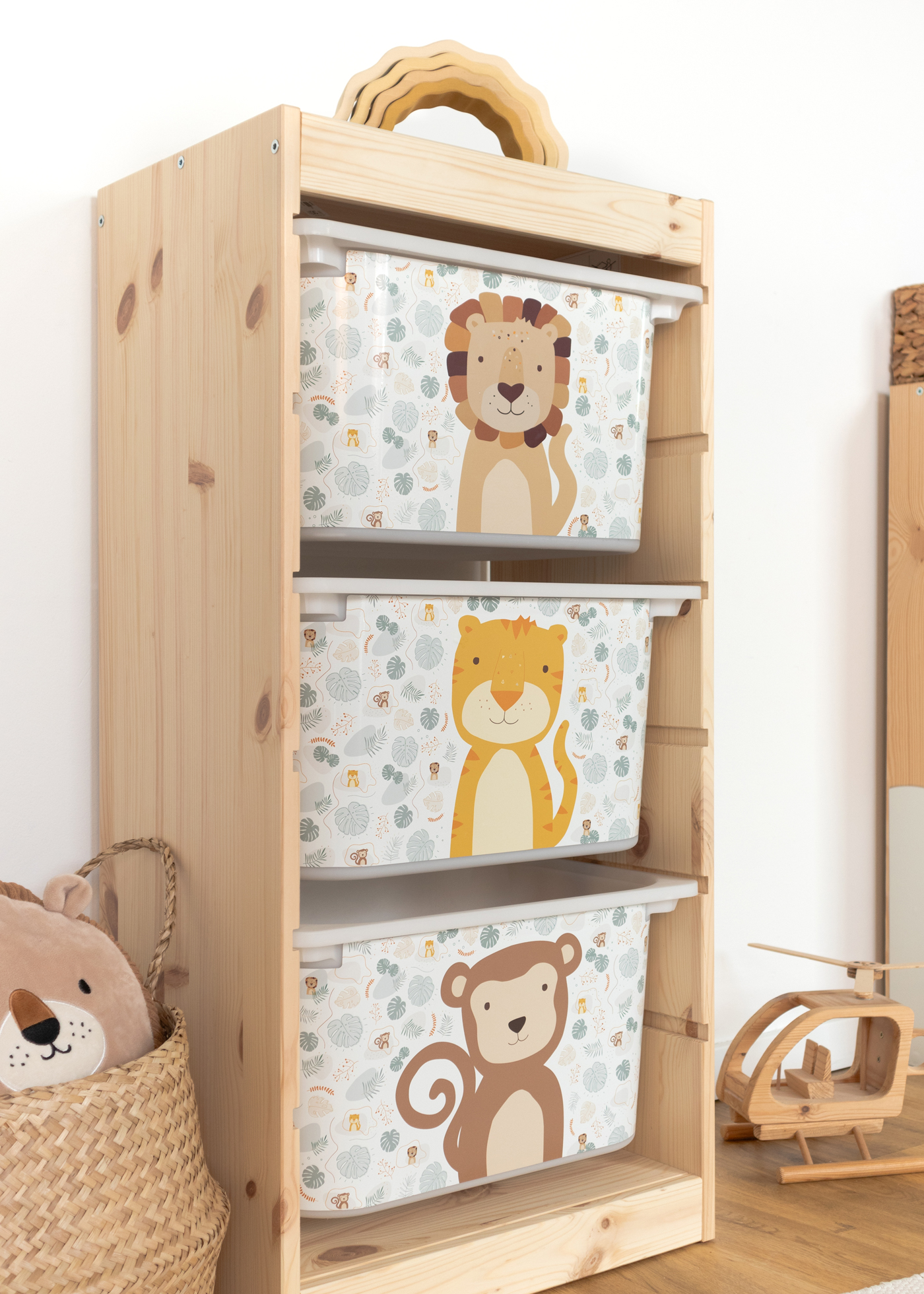 stickerset ikea trofast box mittel tierig laengsseite safari 3er set stickerset ikea trofast box mittel tierig laengsseite safari 3er set