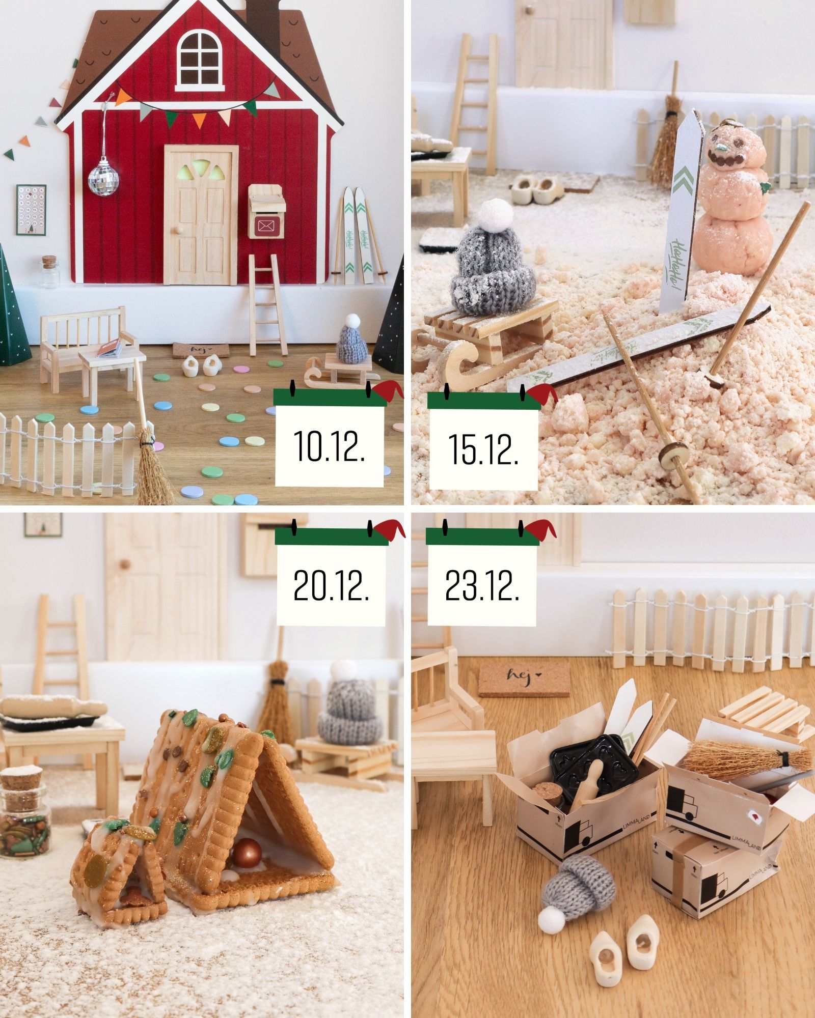 Kinderzimmer, Küche, Holzspielzeug, Miniaturwelt, Weihnachts-/Winterdeko