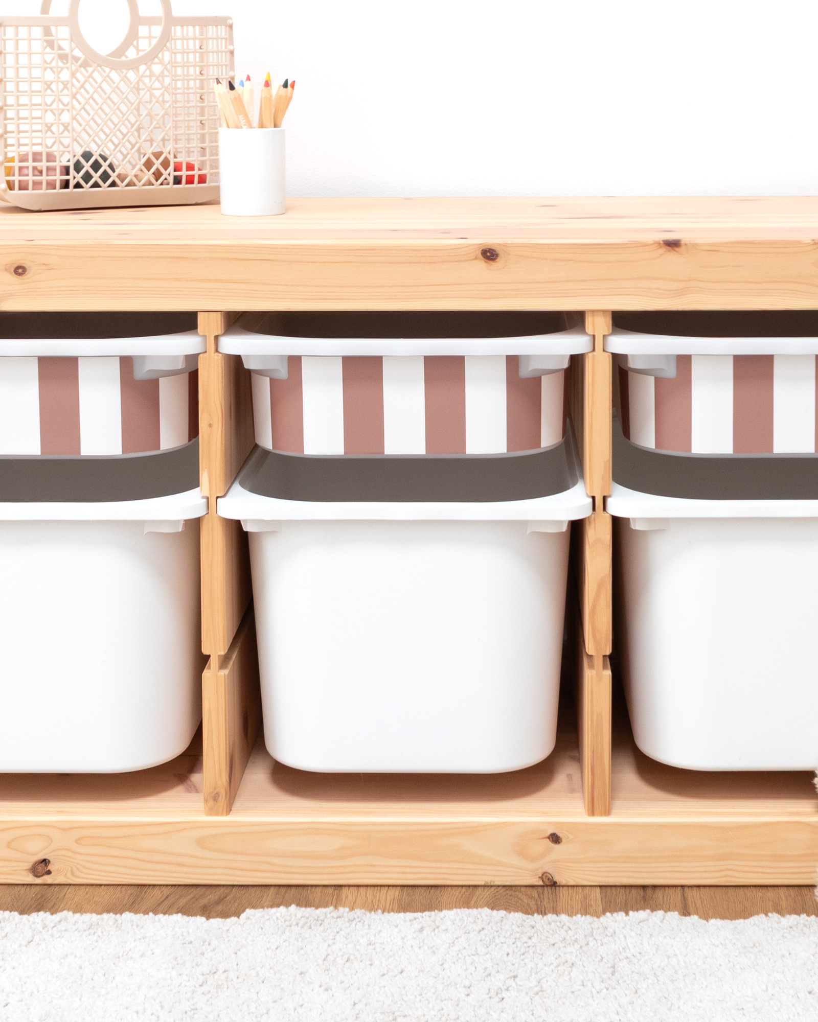 klebefolie ikea trofast box klein kopfseite vichy streifig kakao 3er Set 2 klebefolie ikea trofast box klein kopfseite vichy streifig kakao 3er Set 2