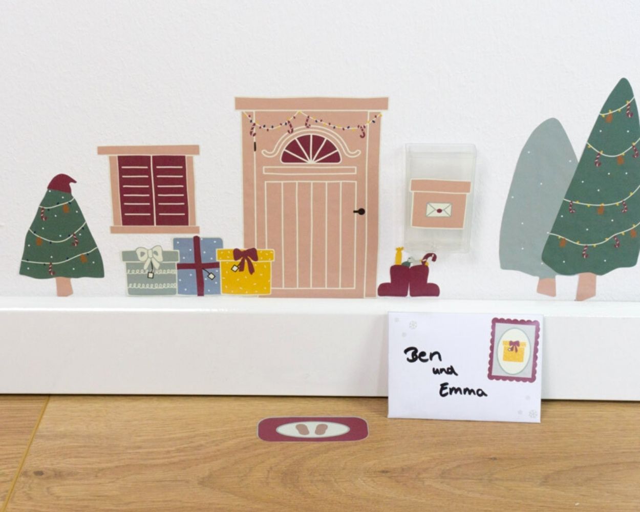 Wichteltür Weihnachten Set Miniatur Wichtel Set Wichtel Tür mit Zubehör Weihnachtsdeko Weihnachten Puppenhaus Wichtel Set Wichtel Tür Nissedor mit Zubehör für Wichteltüren Nissedor Kinderzimmer