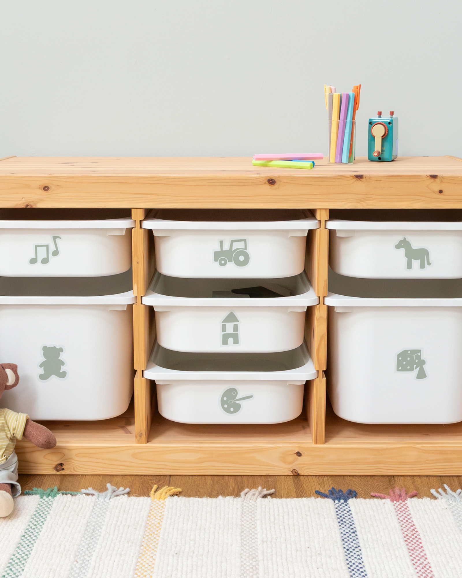 Ordnungssticker Spielzeug für IKEA TROFAST Boxen