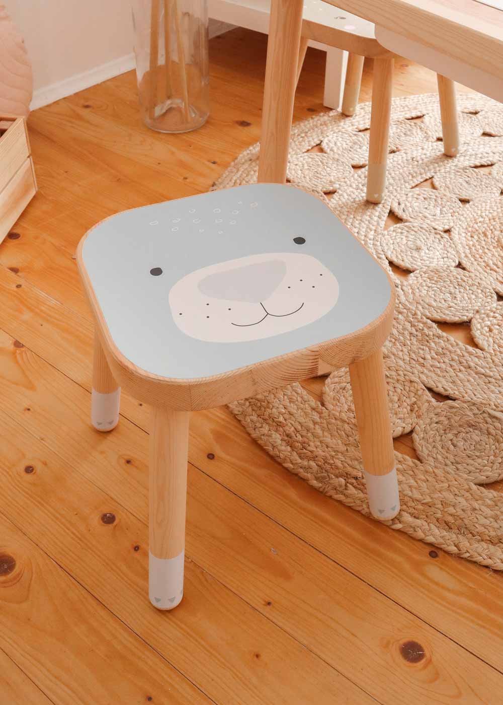 klebefolie ikea flisat kinderhocker tierig baer 3